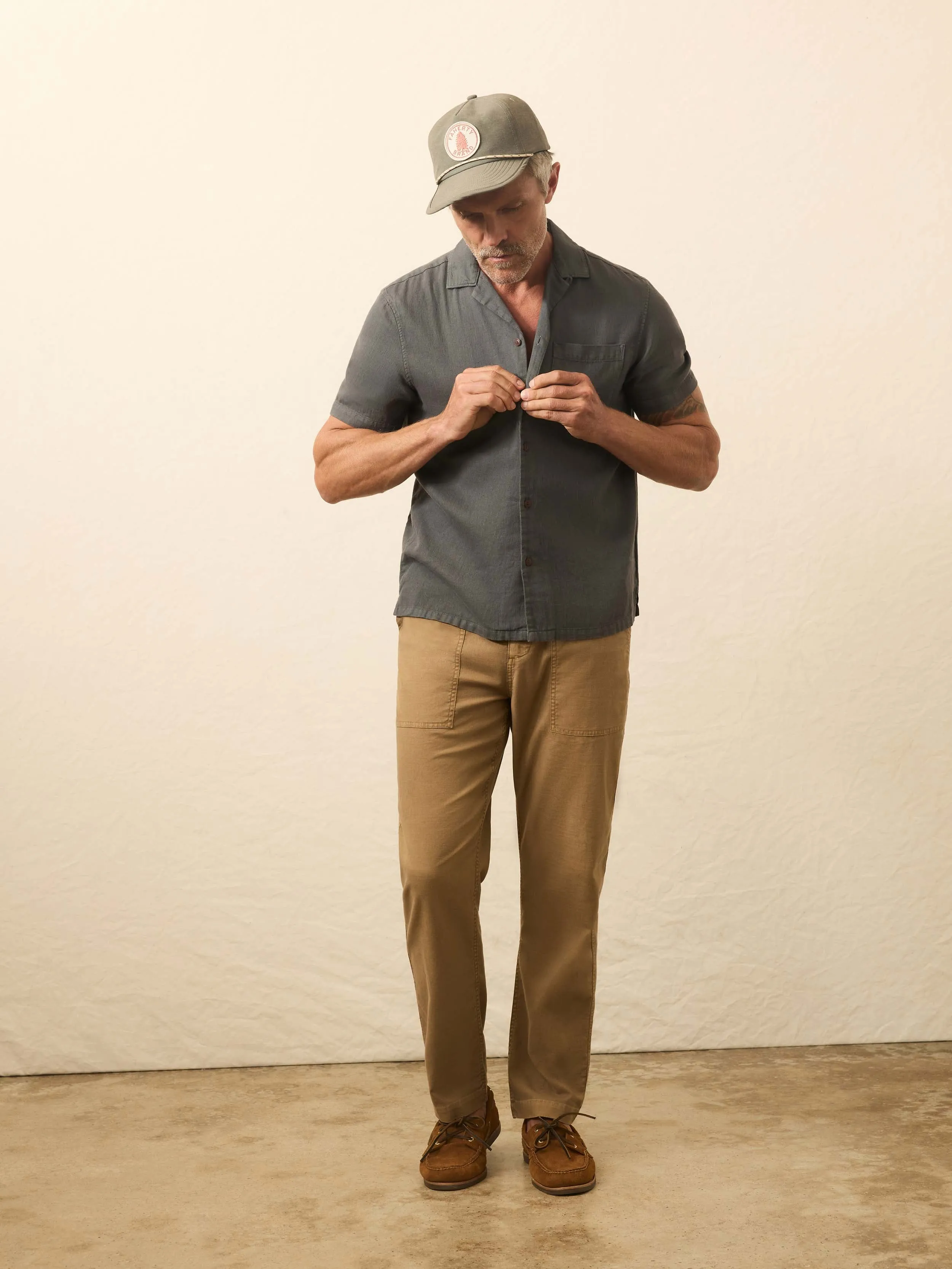 Short-Sleeve Hemp Blend Shirt - Washed Charcoal sold by Faherty product image thumbnail 3