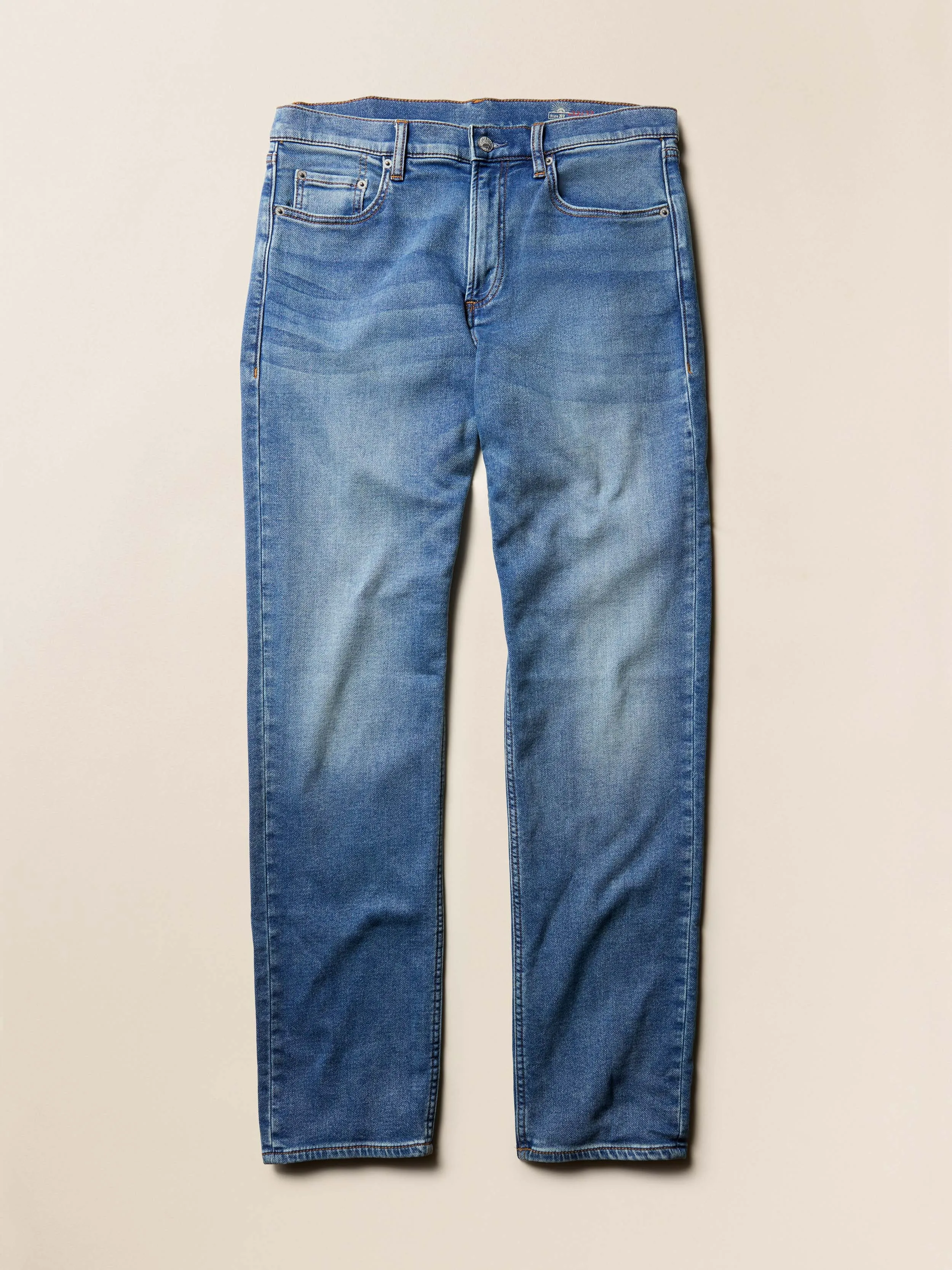 Stretch Terry Indigo 5-Pocket - Indigo Ocean Wash sold by Faherty