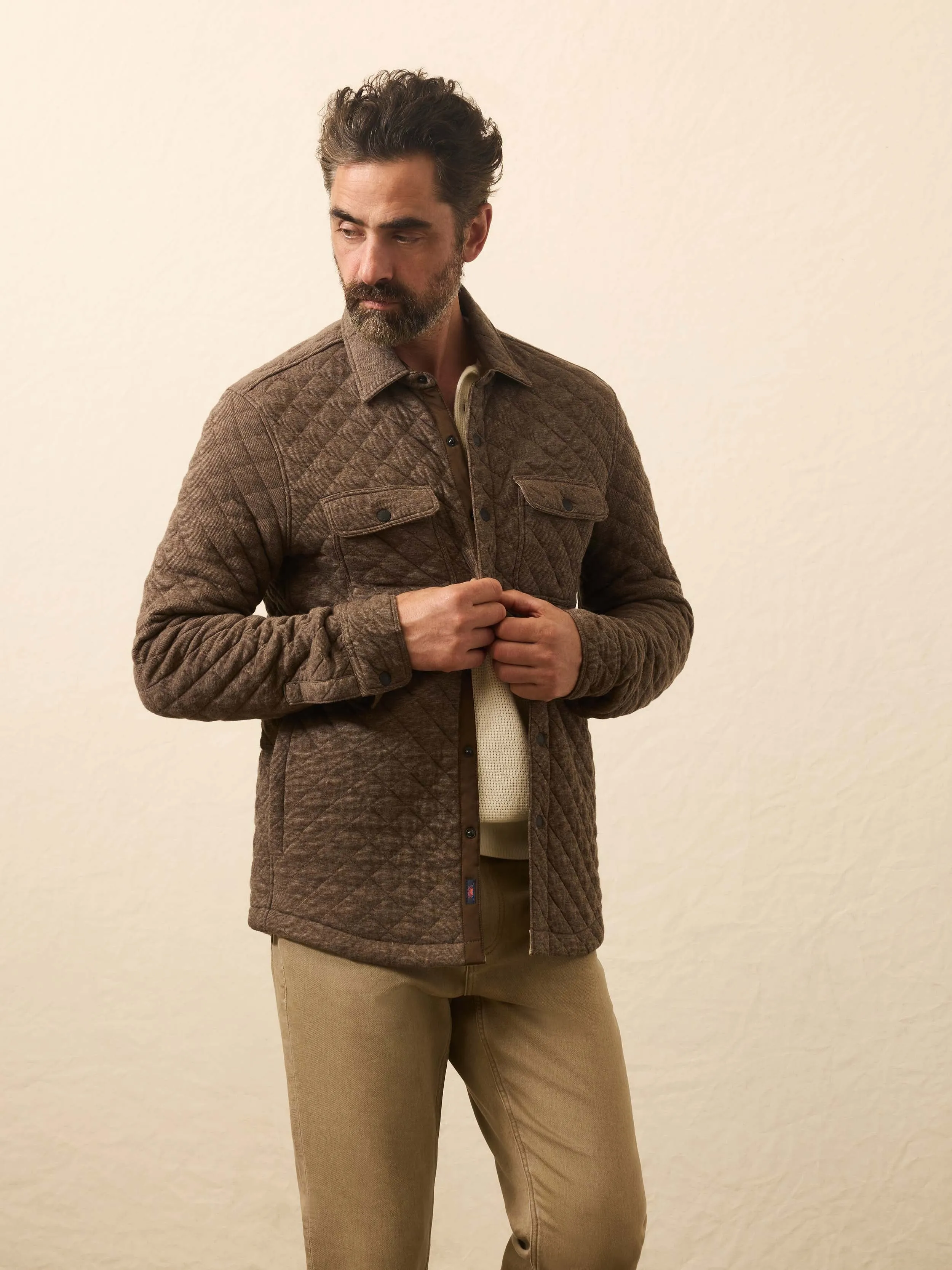 Epic Quilted Fleece CPO - Mountain Branch Heather sold by Faherty