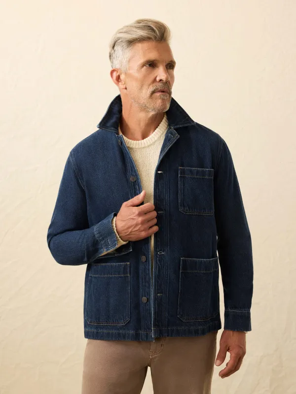 High Ridge Twill Studio Jacket - Tidewater Wash sold by Faherty