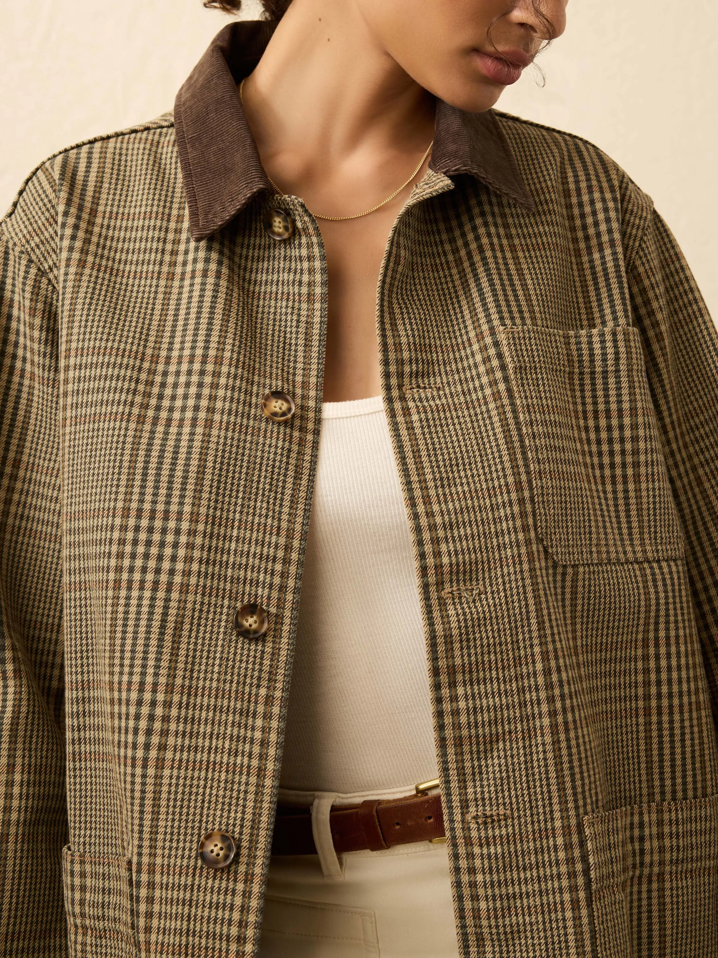 High Ridge Twill Studio Jacket - Unisex - Wildwood Plaid sold by Faherty product image thumbnail 5