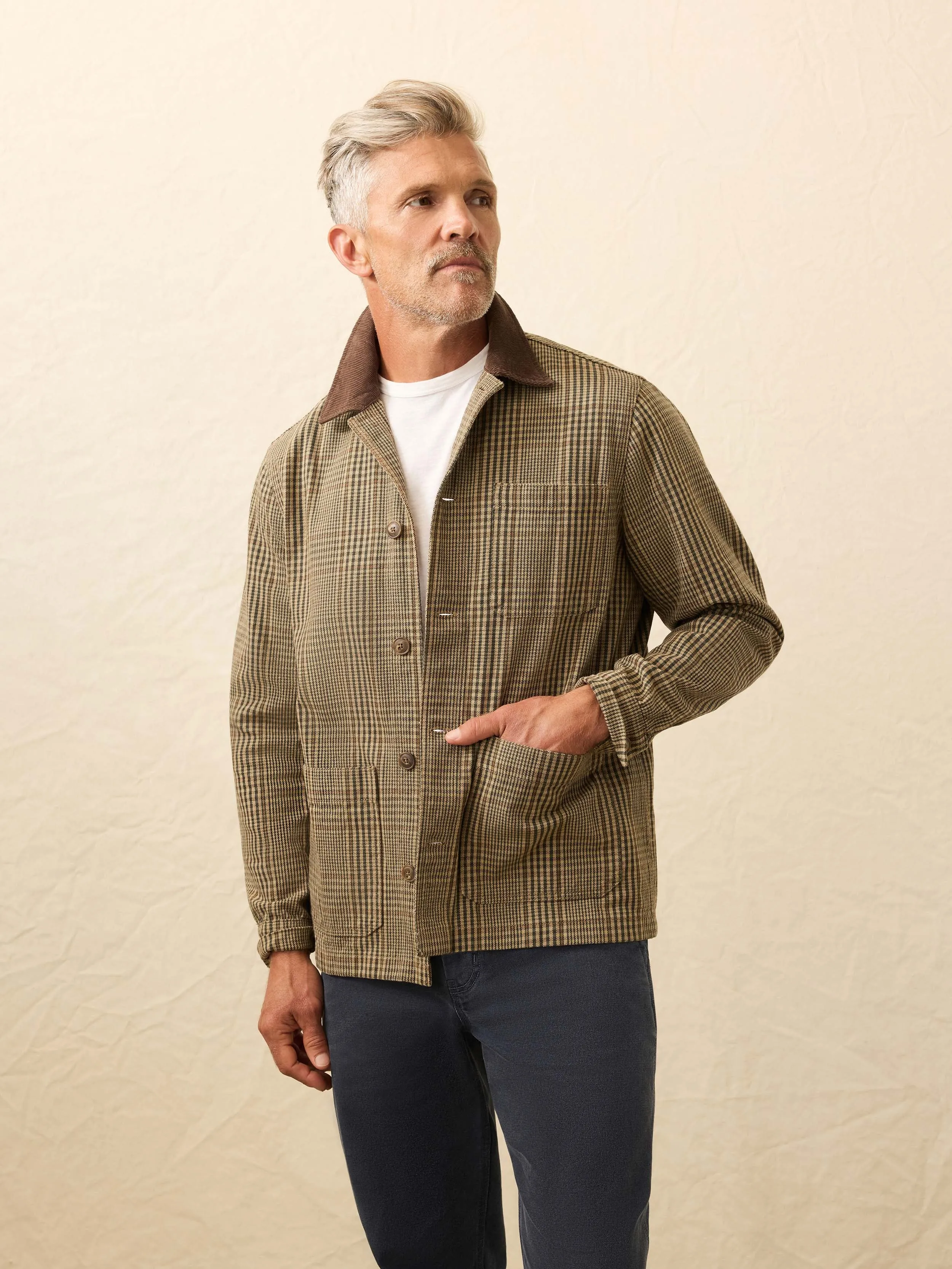High Ridge Twill Studio Jacket - Unisex - Wildwood Plaid sold by Faherty