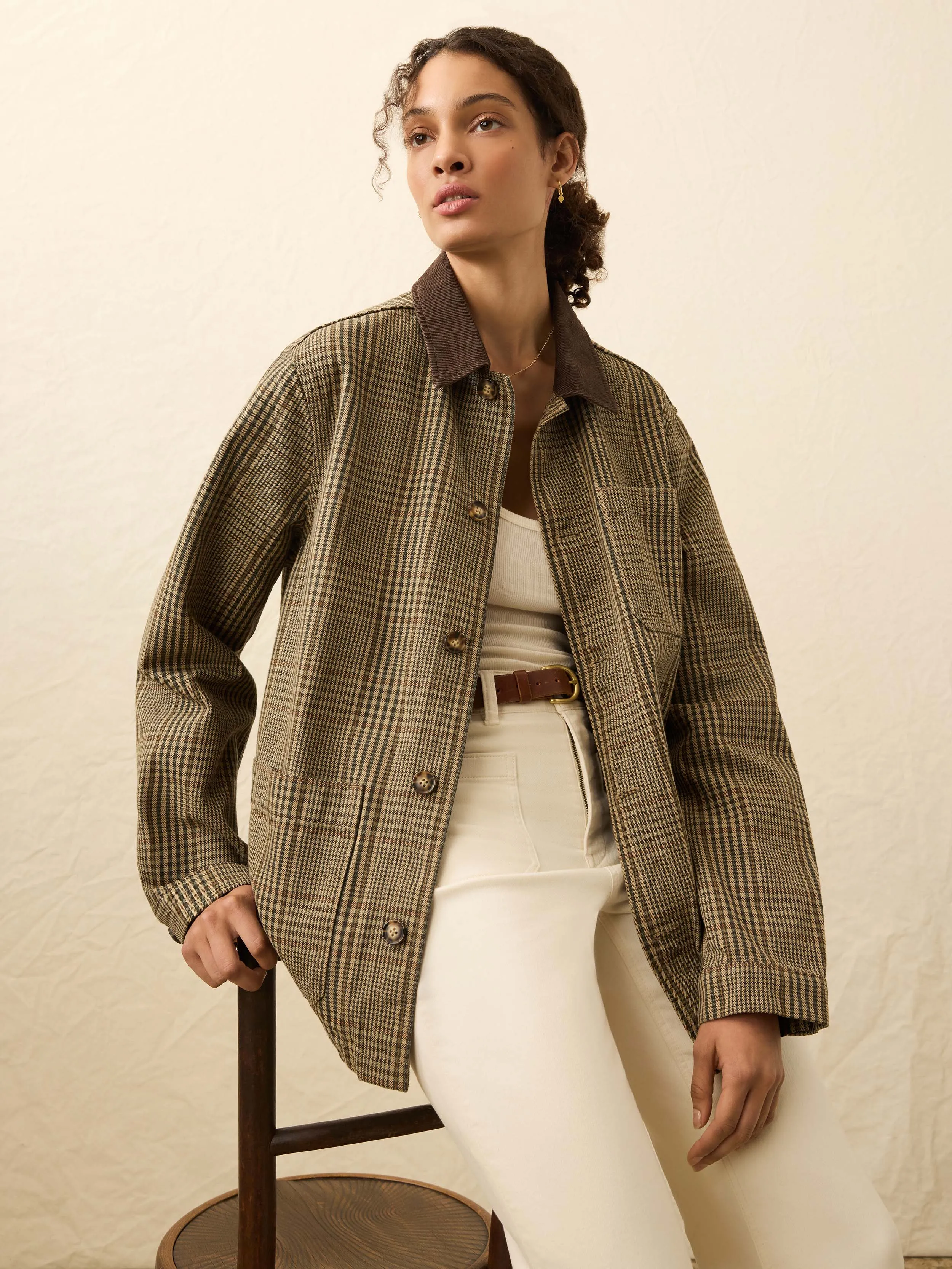 High Ridge Twill Studio Jacket - Unisex - Wildwood Plaid sold by Faherty product image thumbnail 4
