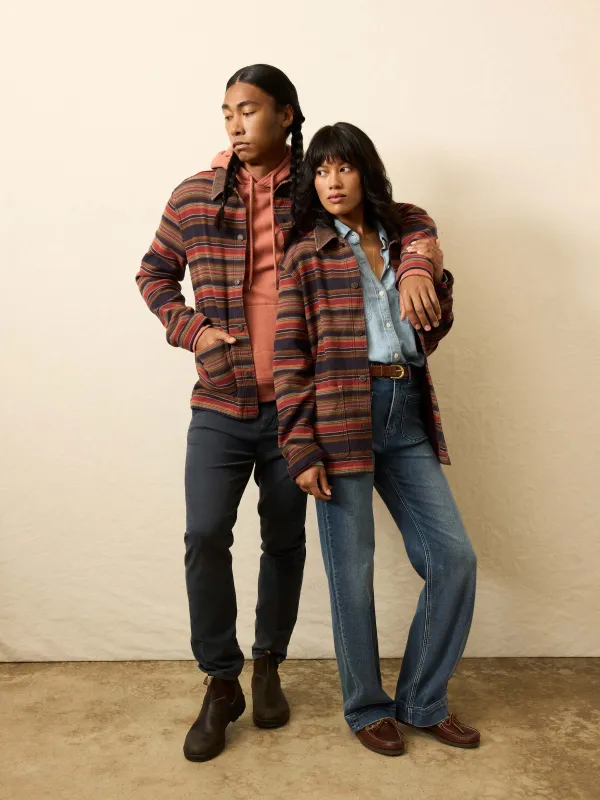 High Ridge Twill Studio Jacket - Unisex - Night Time Fire Stripe sold by Faherty