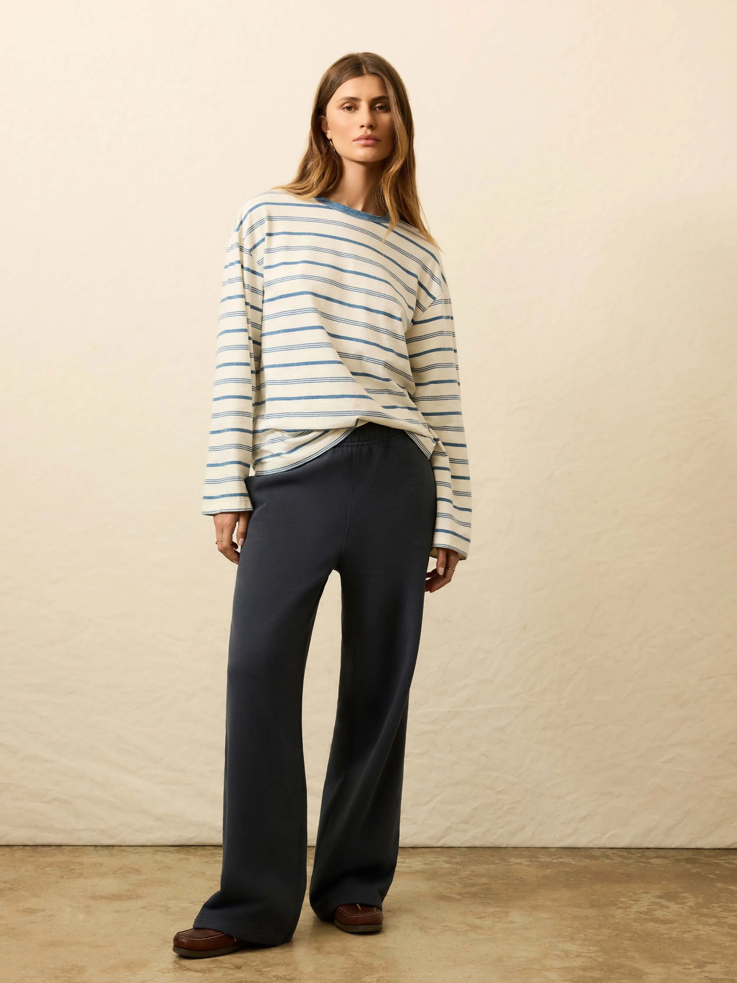 Sunwashed Long-Sleeve Retro Tee - Indigo Tidelines sold by Faherty product image thumbnail 4