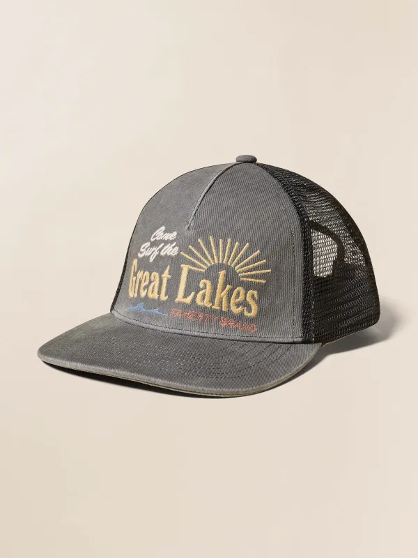 Lake Resort Trucker Hat - Mountain Black sold by Faherty