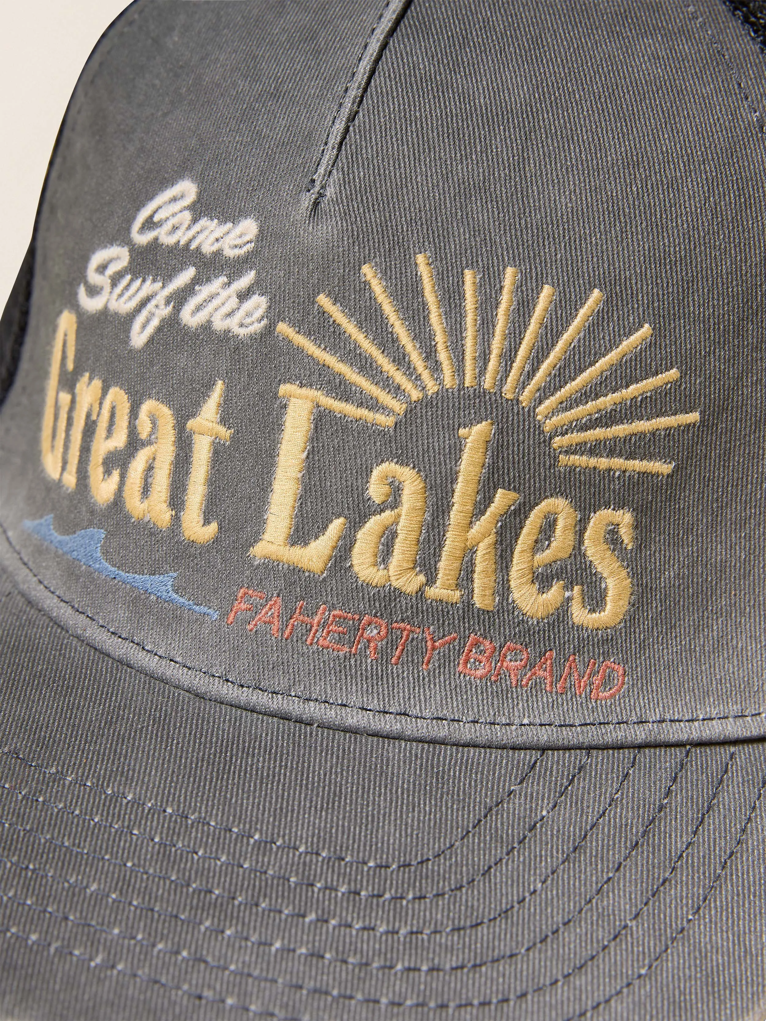 Lake Resort Trucker Hat - Mountain Black sold by Faherty product image thumbnail 2