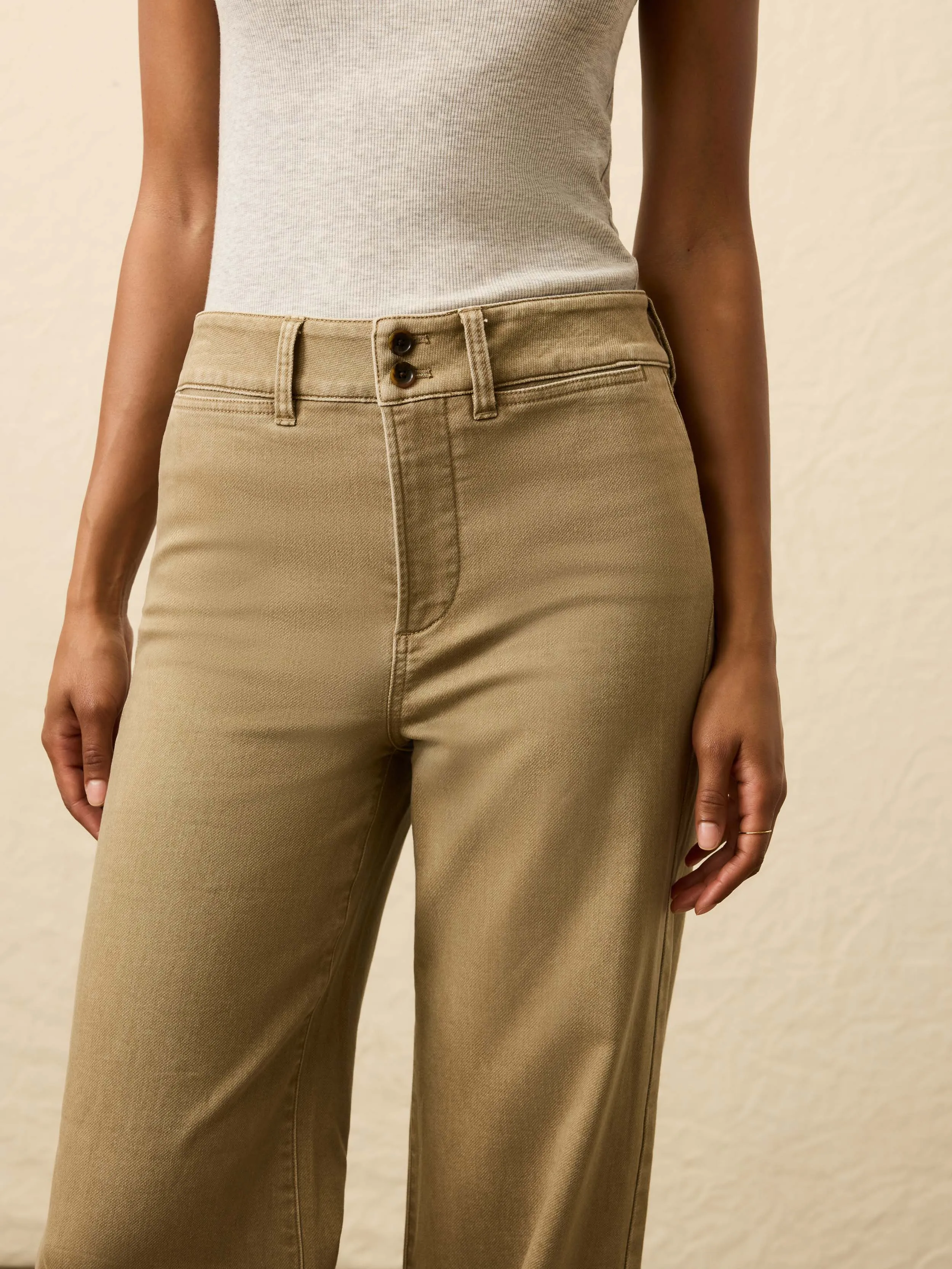 Stretch Terry Sailor Trouser - Desert Khaki sold by Faherty product image thumbnail 2