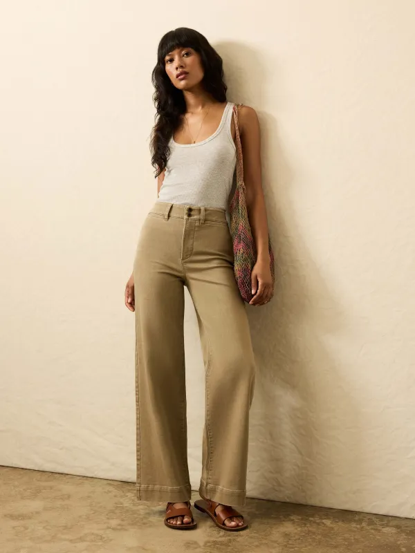 Stretch Terry Sailor Trouser - Desert Khaki sold by Faherty