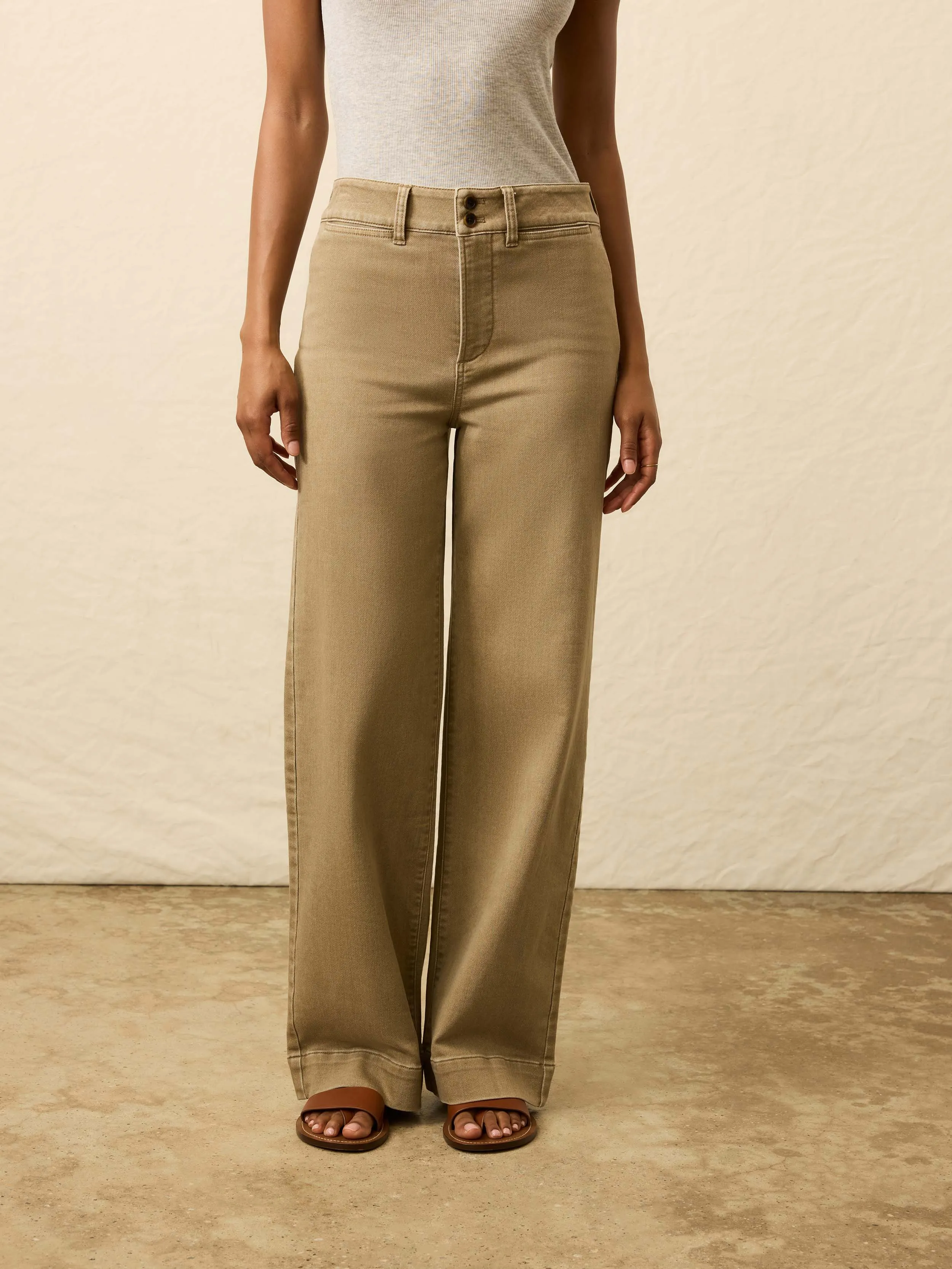 Stretch Terry Sailor Trouser - Desert Khaki sold by Faherty product image thumbnail 4