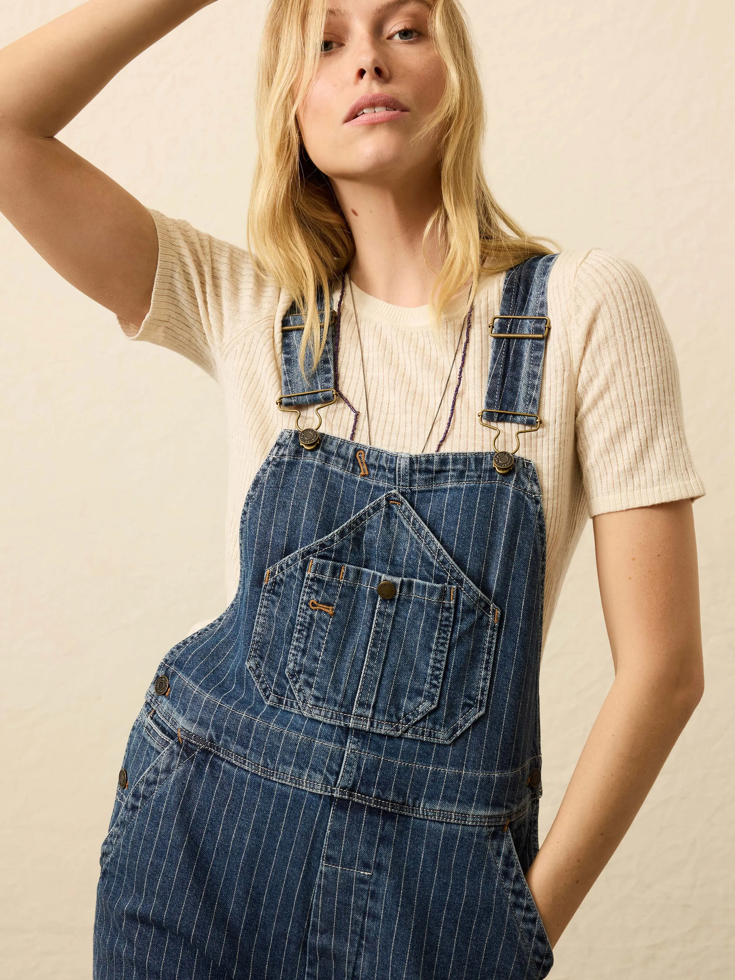 Denim Riveter Overall - Dusk Stripe Wash sold by Faherty product image thumbnail 5