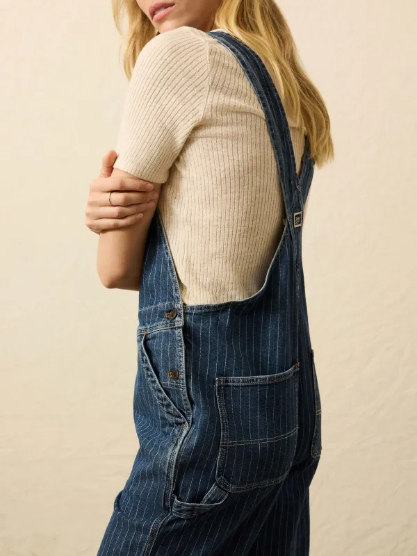 Denim Riveter Overall - Dusk Stripe Wash sold by Faherty