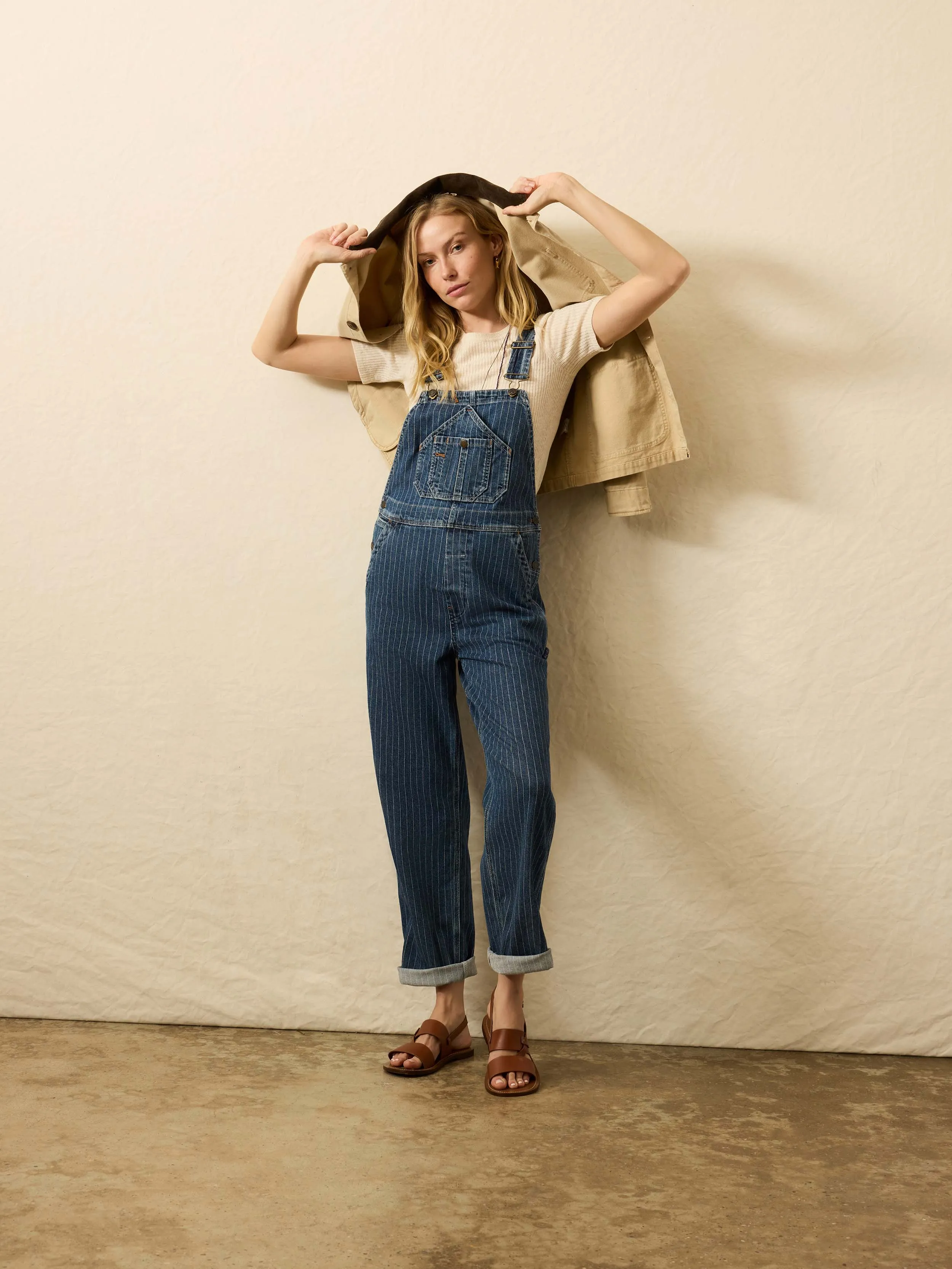 Denim Riveter Overall - Dusk Stripe Wash sold by Faherty product image thumbnail 4