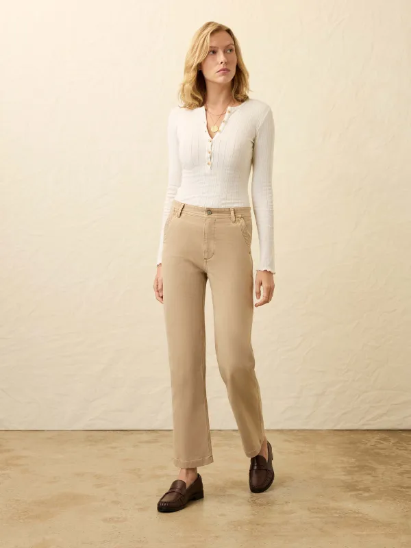 Sunwashed Canvas Dockside Pant - Sandy Khaki sold by Faherty