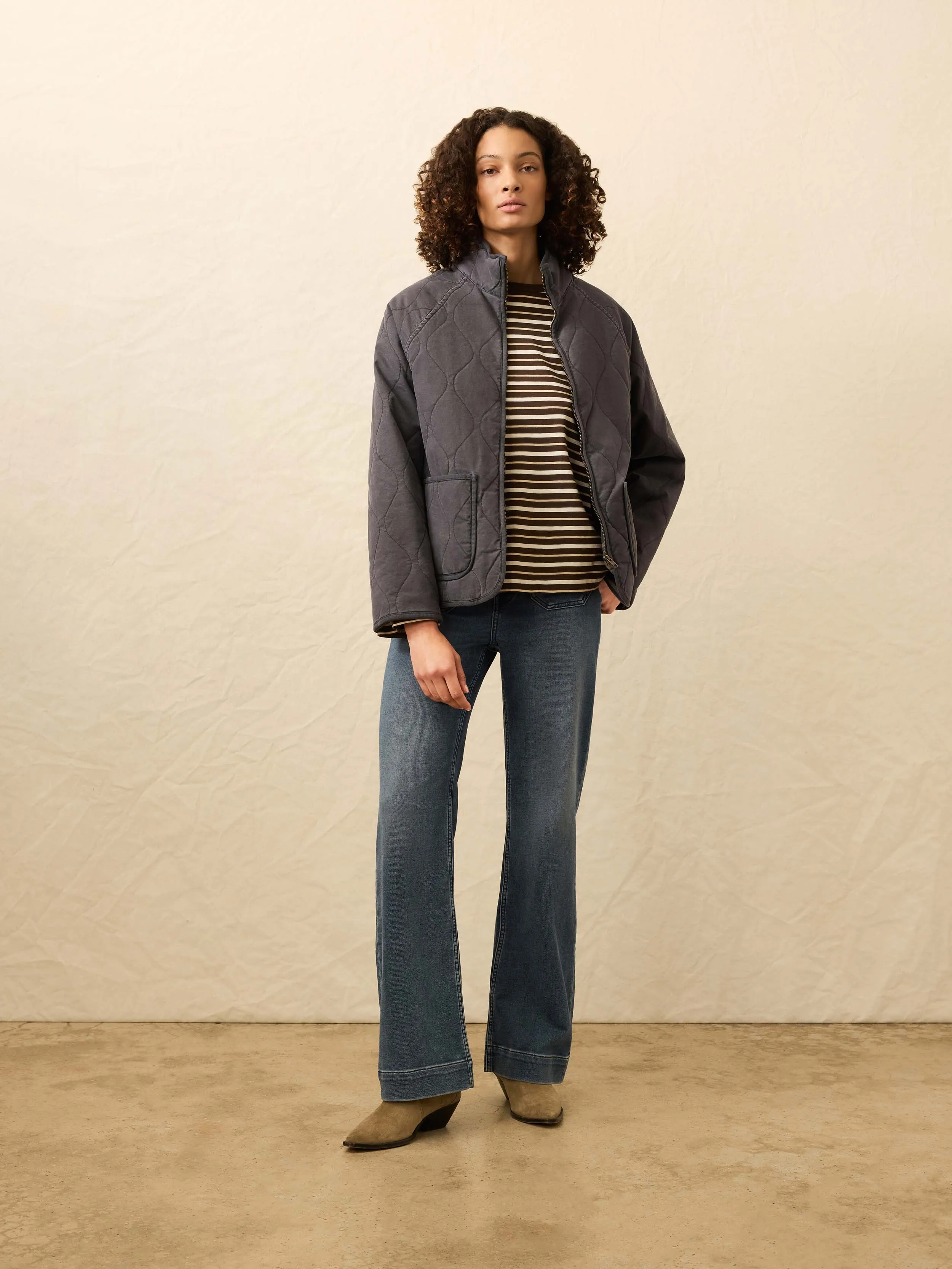 Sunwashed Quilted Jacket - Washed Charcoal sold by Faherty product image thumbnail 3