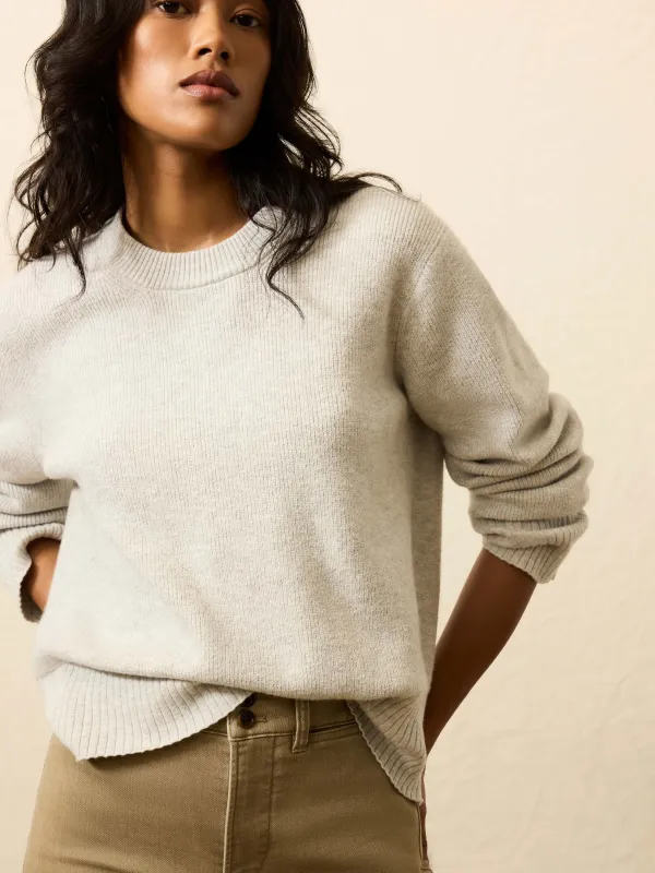 Jackson Crewneck Sweater - Ice Grey Heather sold by Faherty