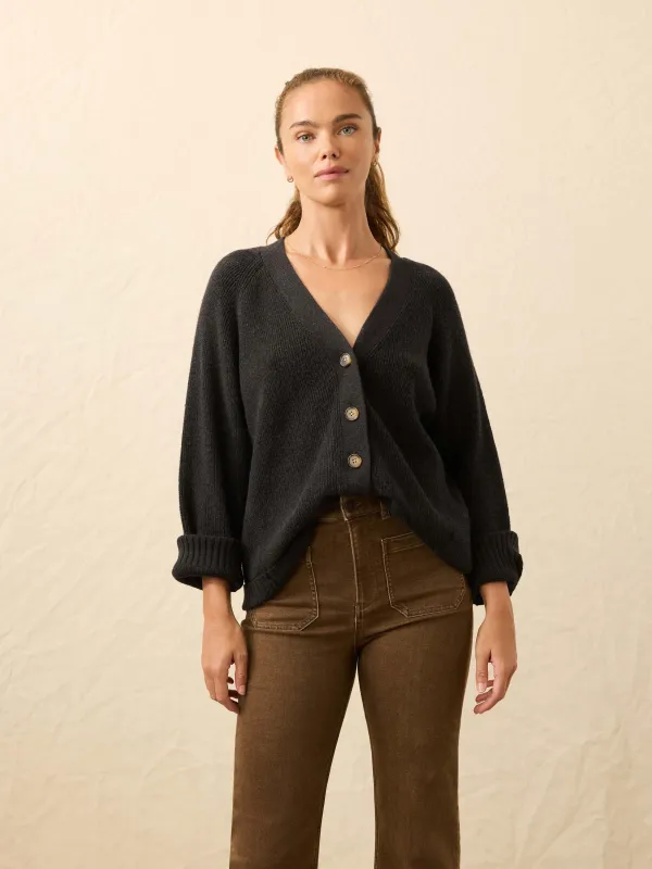 Jackson Cardigan - Charcoal Heather sold by Faherty