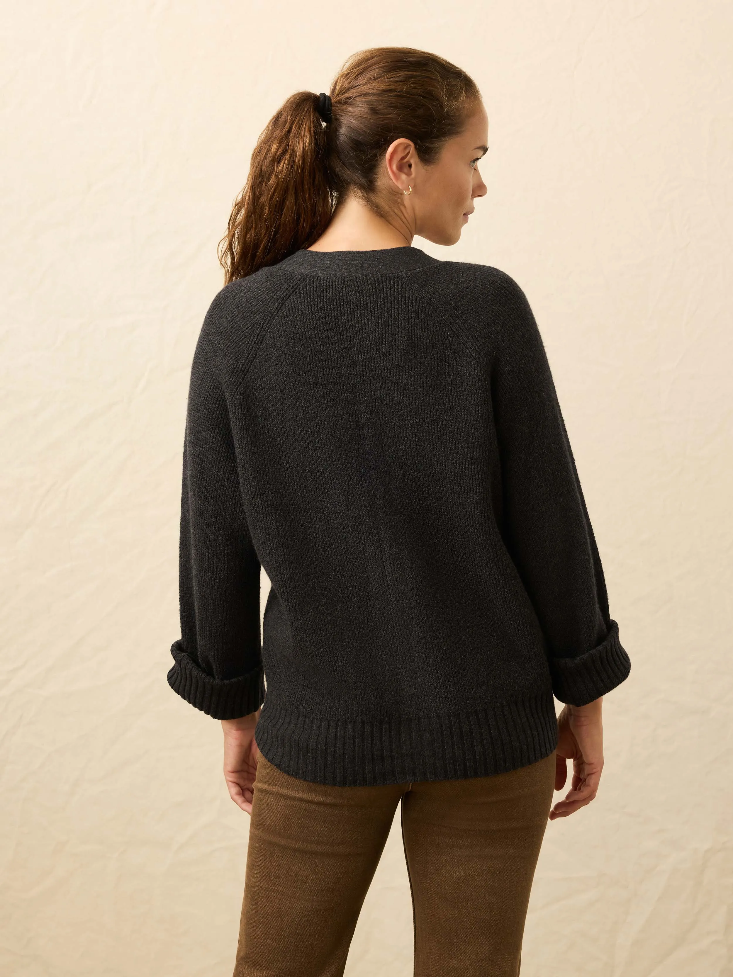Jackson Cardigan - Charcoal Heather sold by Faherty product image thumbnail 5