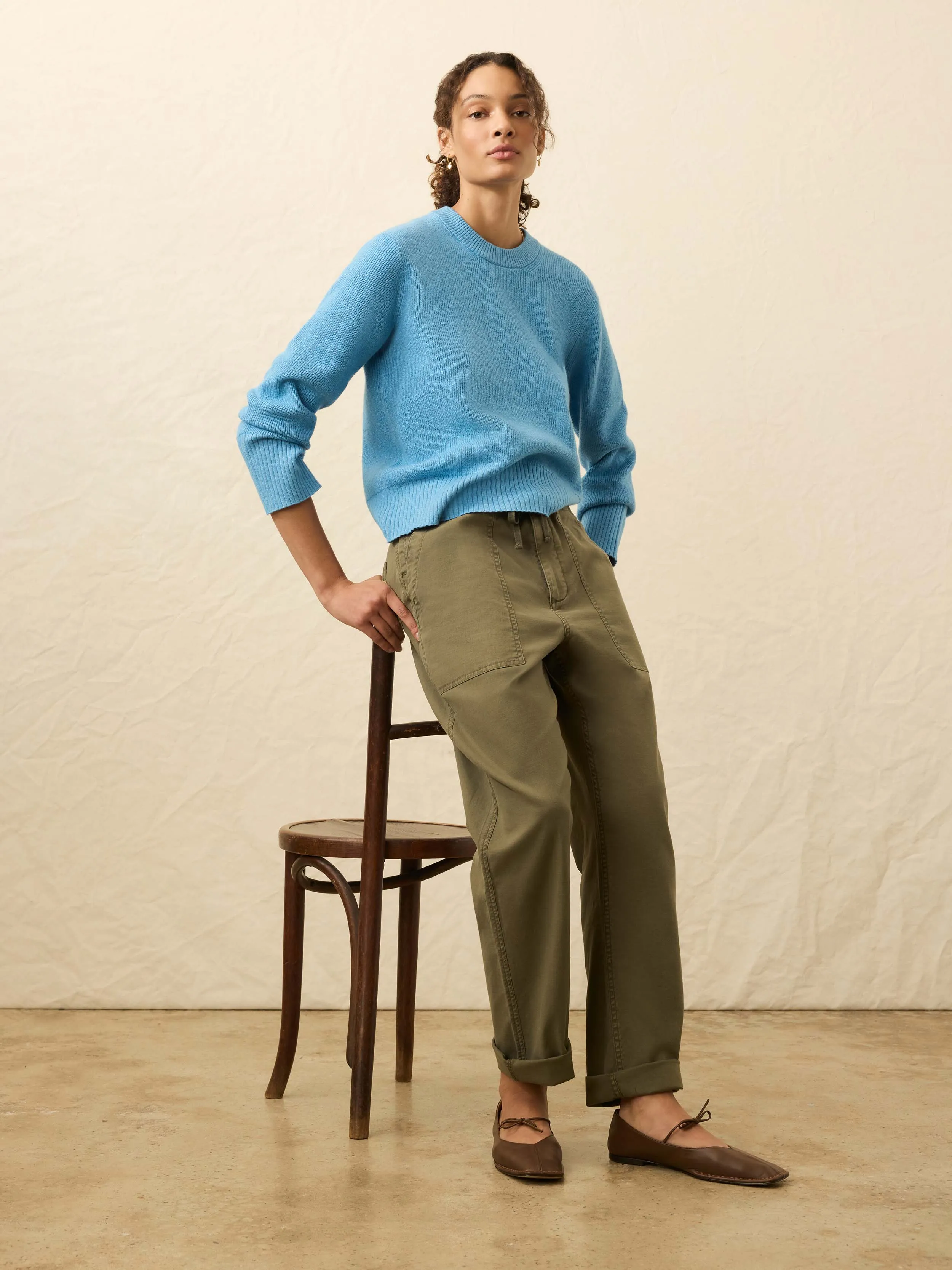 Jackson Crewneck Sweater - Iceland Blue sold by Faherty product image thumbnail 4