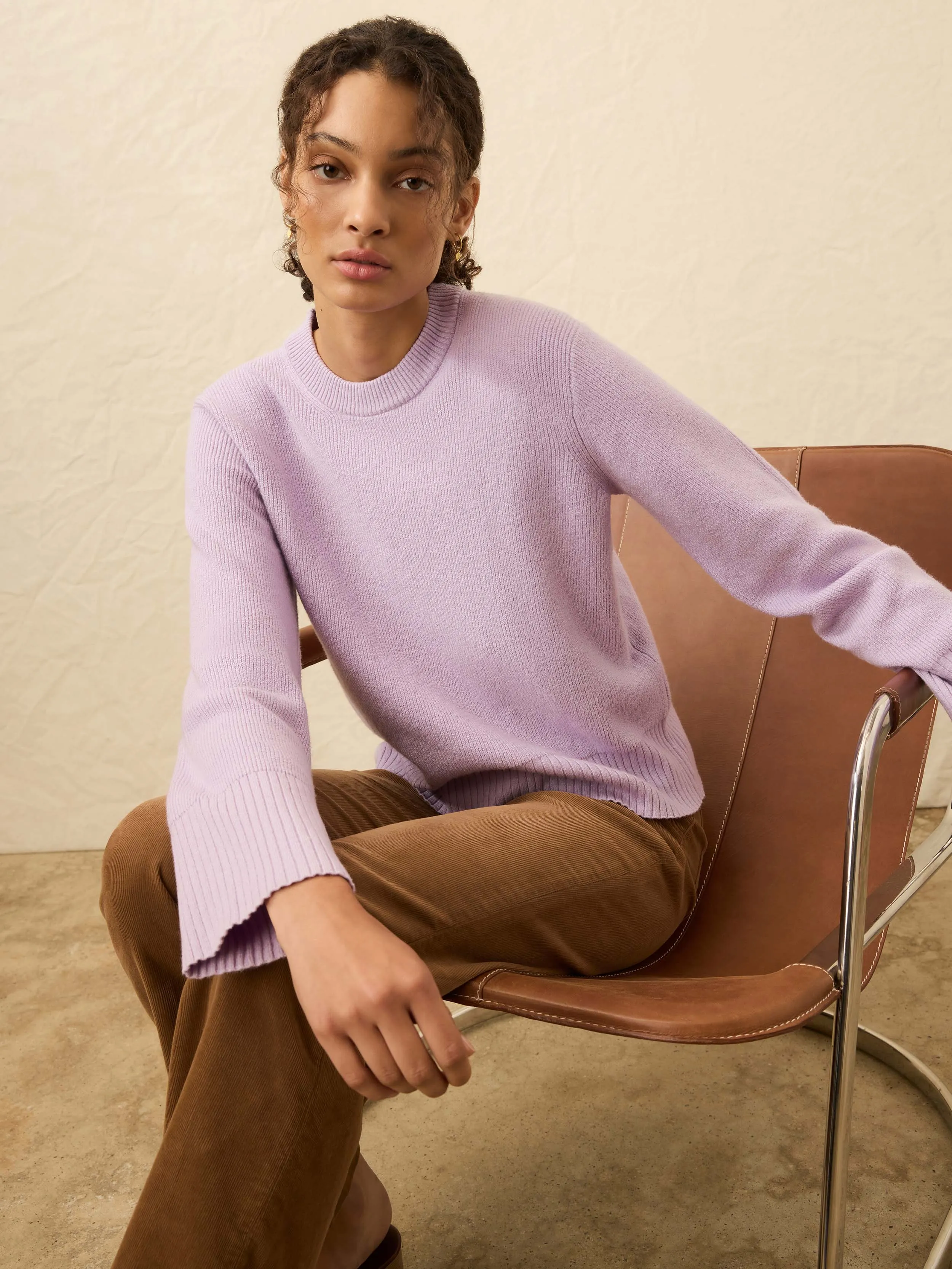 Jackson Crewneck Sweater - Ice Lilac Heather sold by Faherty product image thumbnail 3