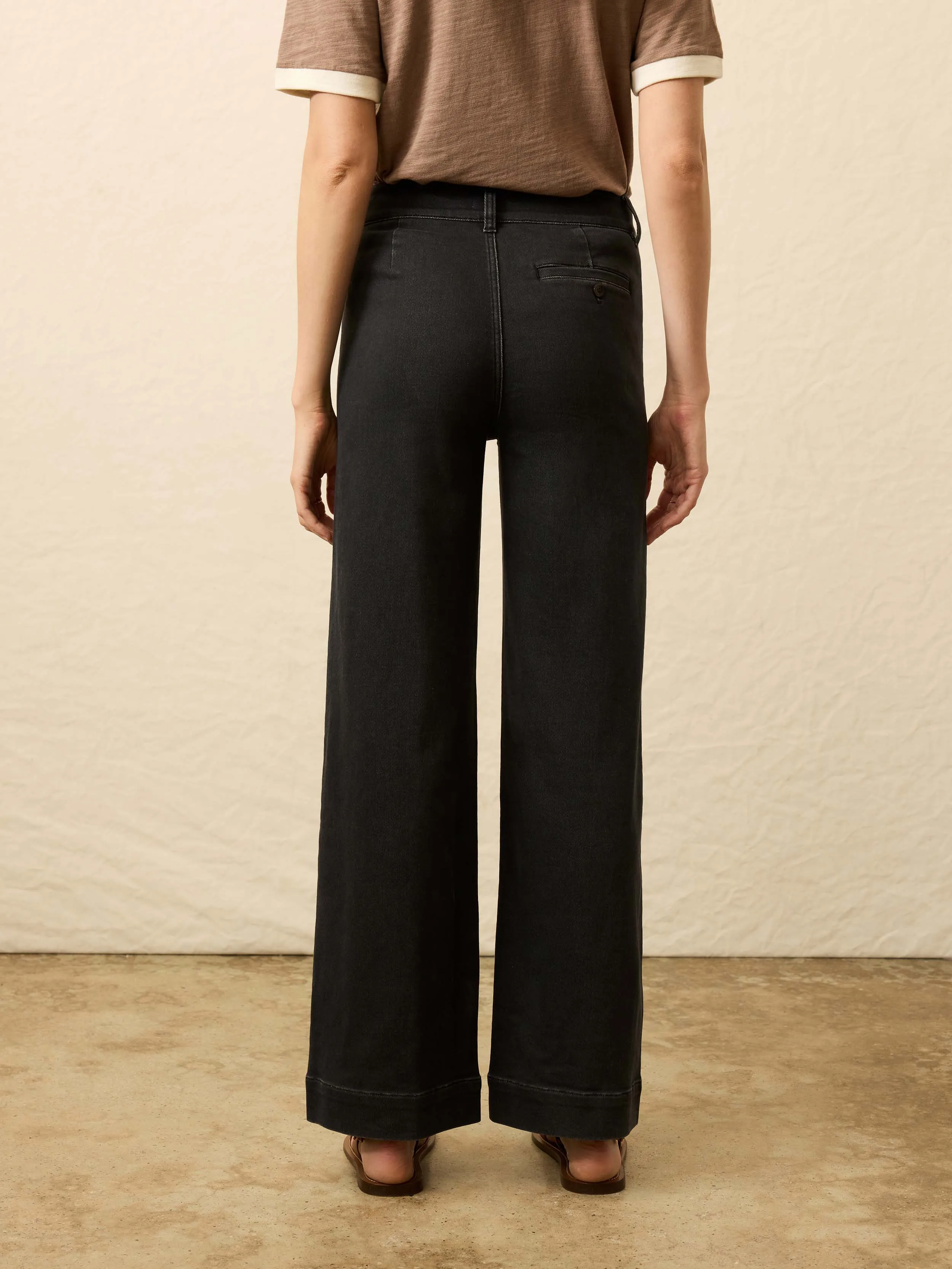 Stretch Terry Sailor Trouser - Onyx Black sold by Faherty product image thumbnail 3