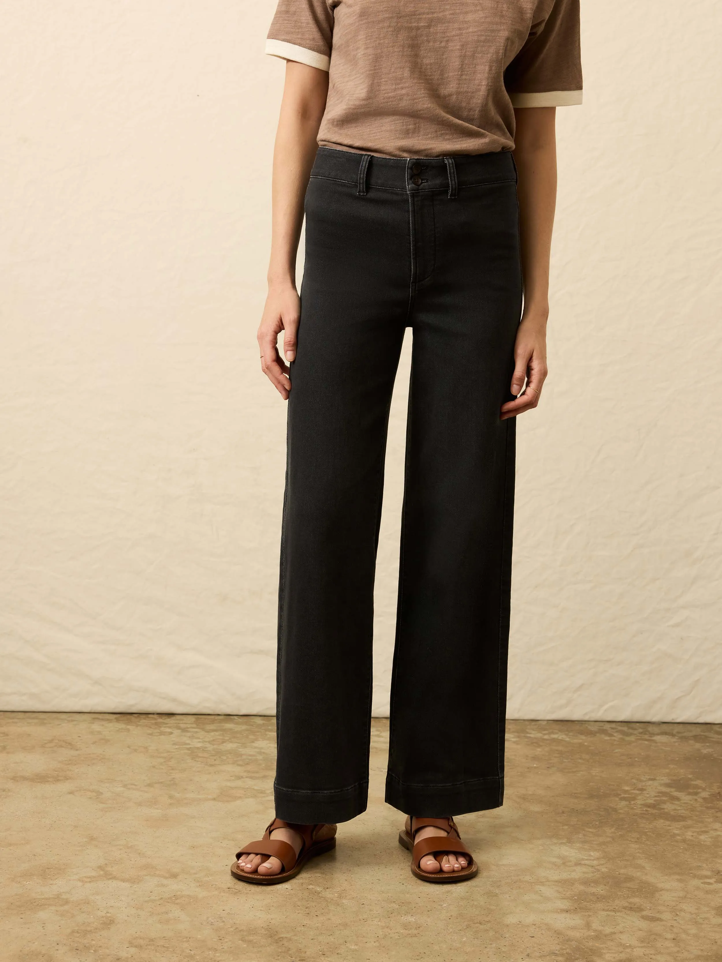 Stretch Terry Sailor Trouser - Onyx Black sold by Faherty product image thumbnail 4