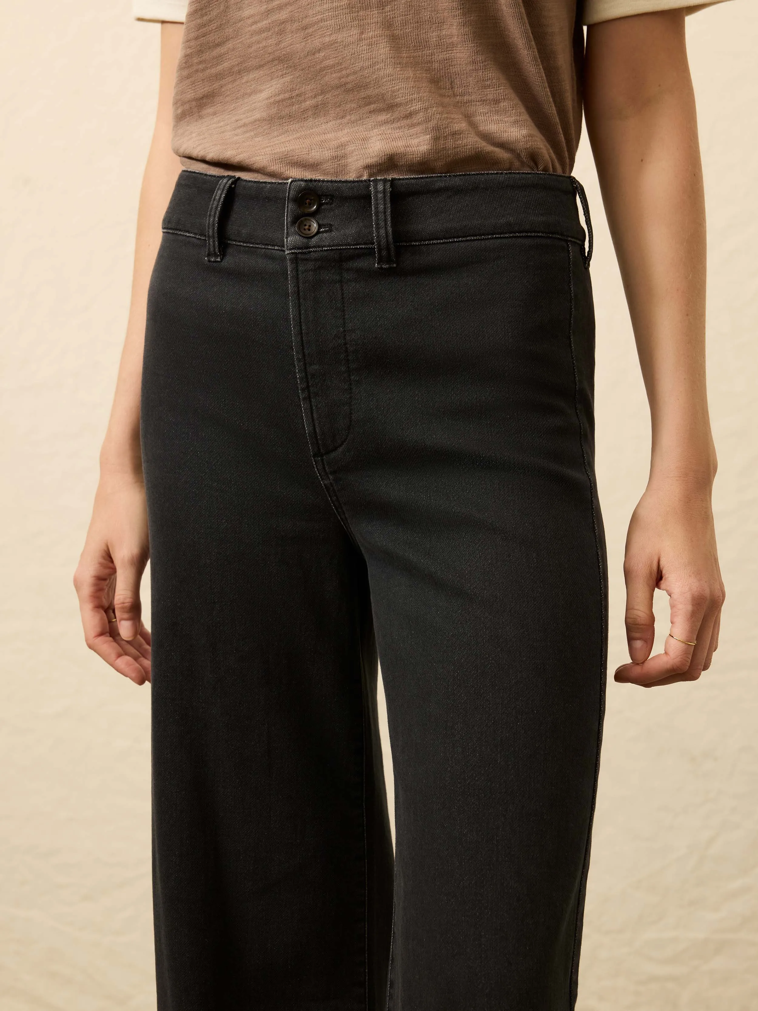 Stretch Terry Sailor Trouser - Onyx Black sold by Faherty product image thumbnail 2