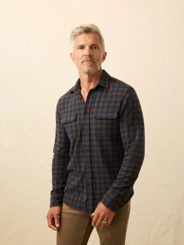 Legend™ Sweater Shirt - Navy Woodland Check sold by Faherty