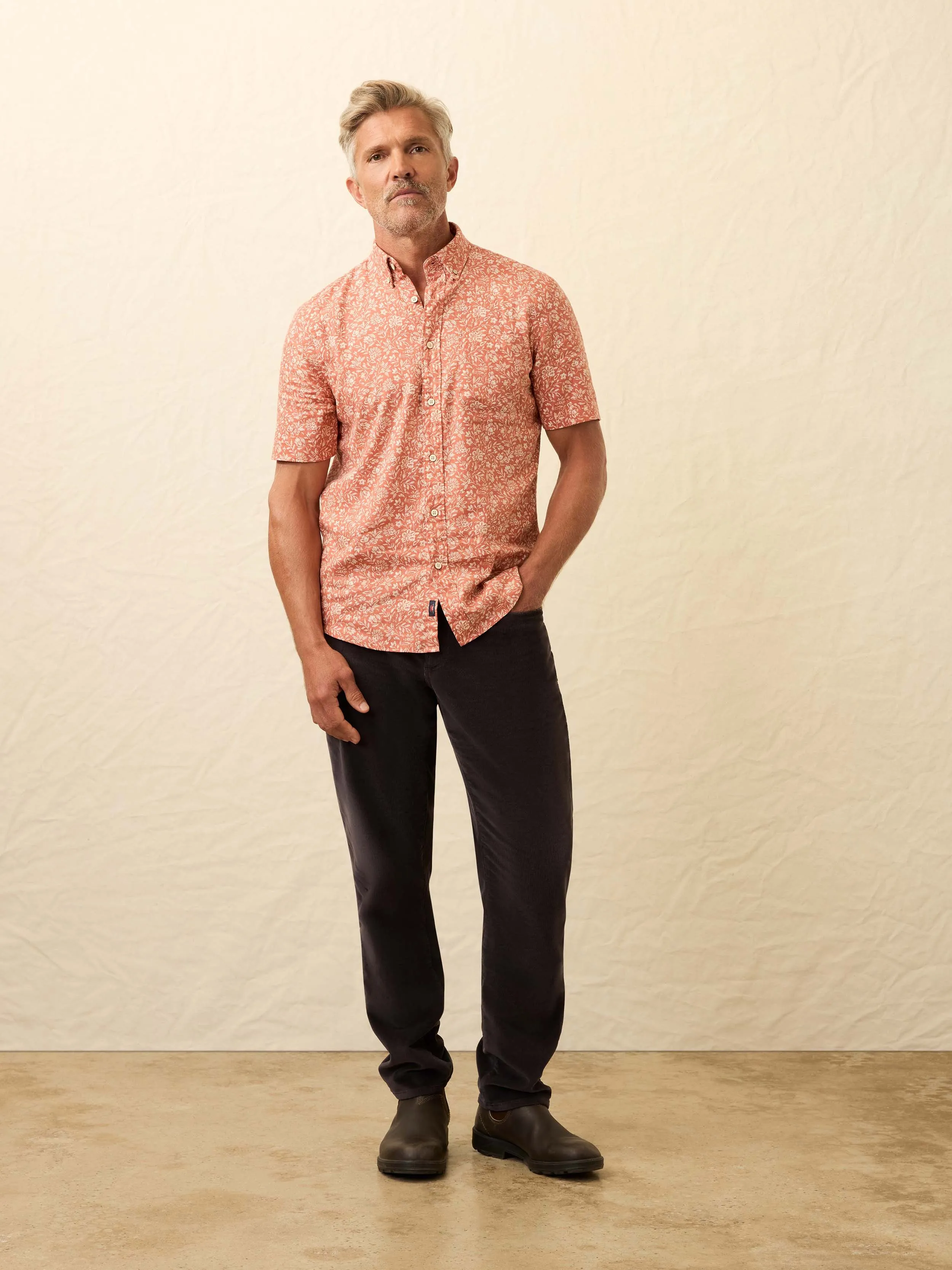 Short- Sleeve Breeze Shirt - Coral Beach Floral sold by Faherty product image thumbnail 3