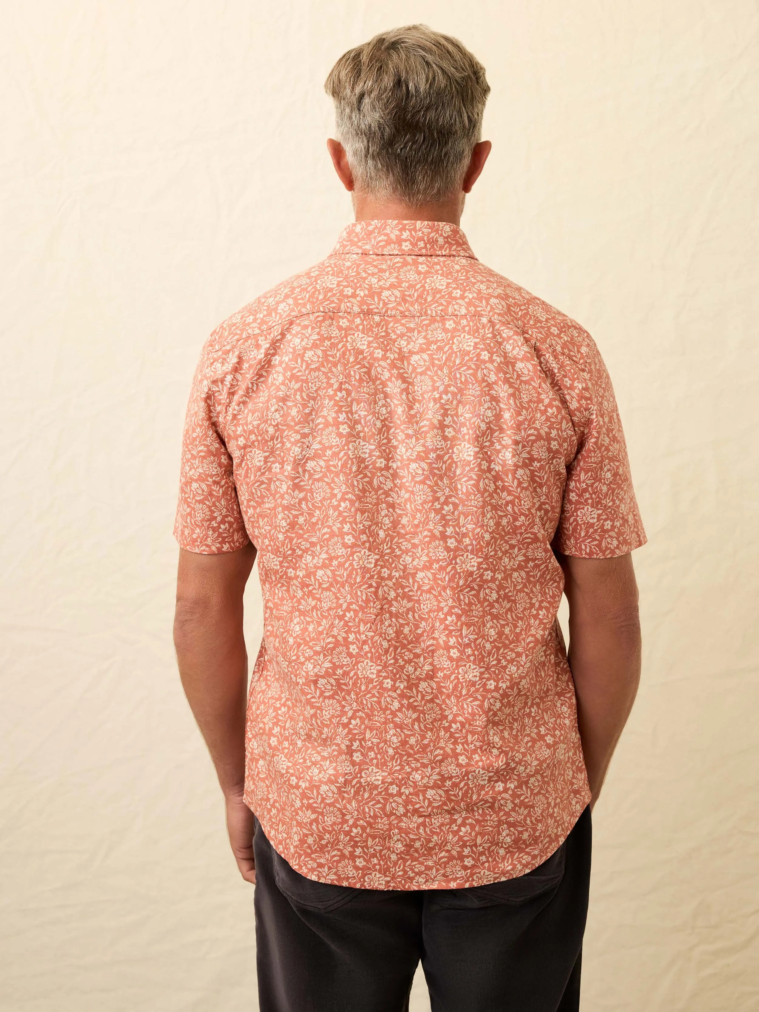Short- Sleeve Breeze Shirt - Coral Beach Floral sold by Faherty product image thumbnail 4