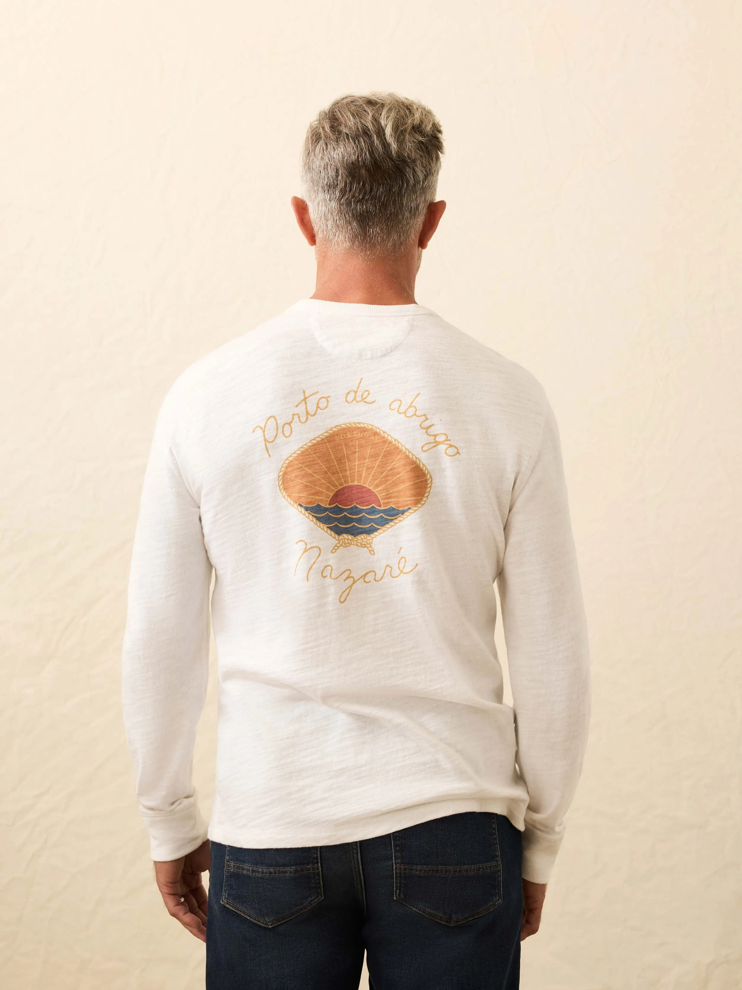 Nazare Sunwashed Slub Crew - White sold by Faherty product image thumbnail 3