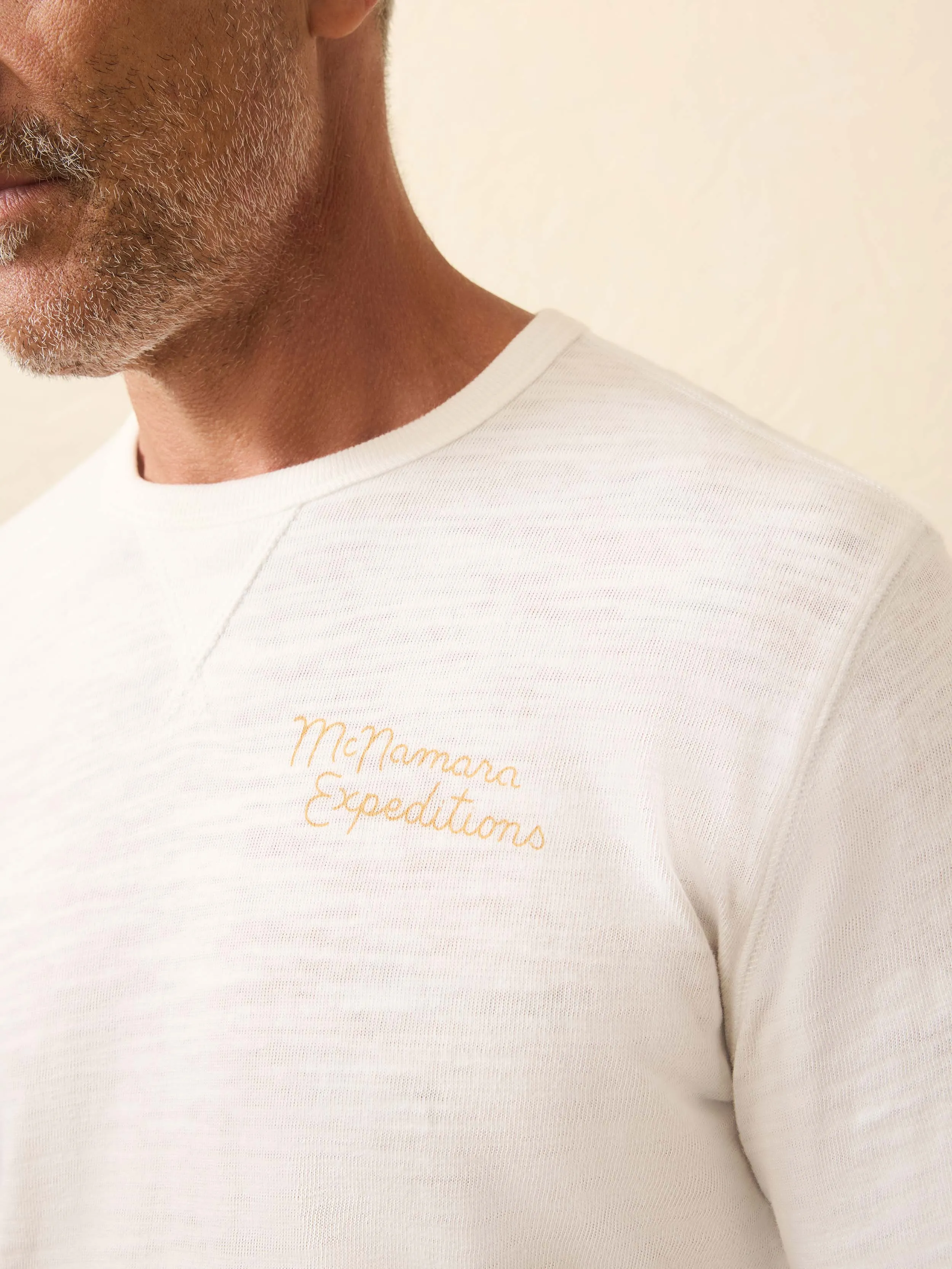 Nazare Sunwashed Slub Crew - White sold by Faherty product image thumbnail 2