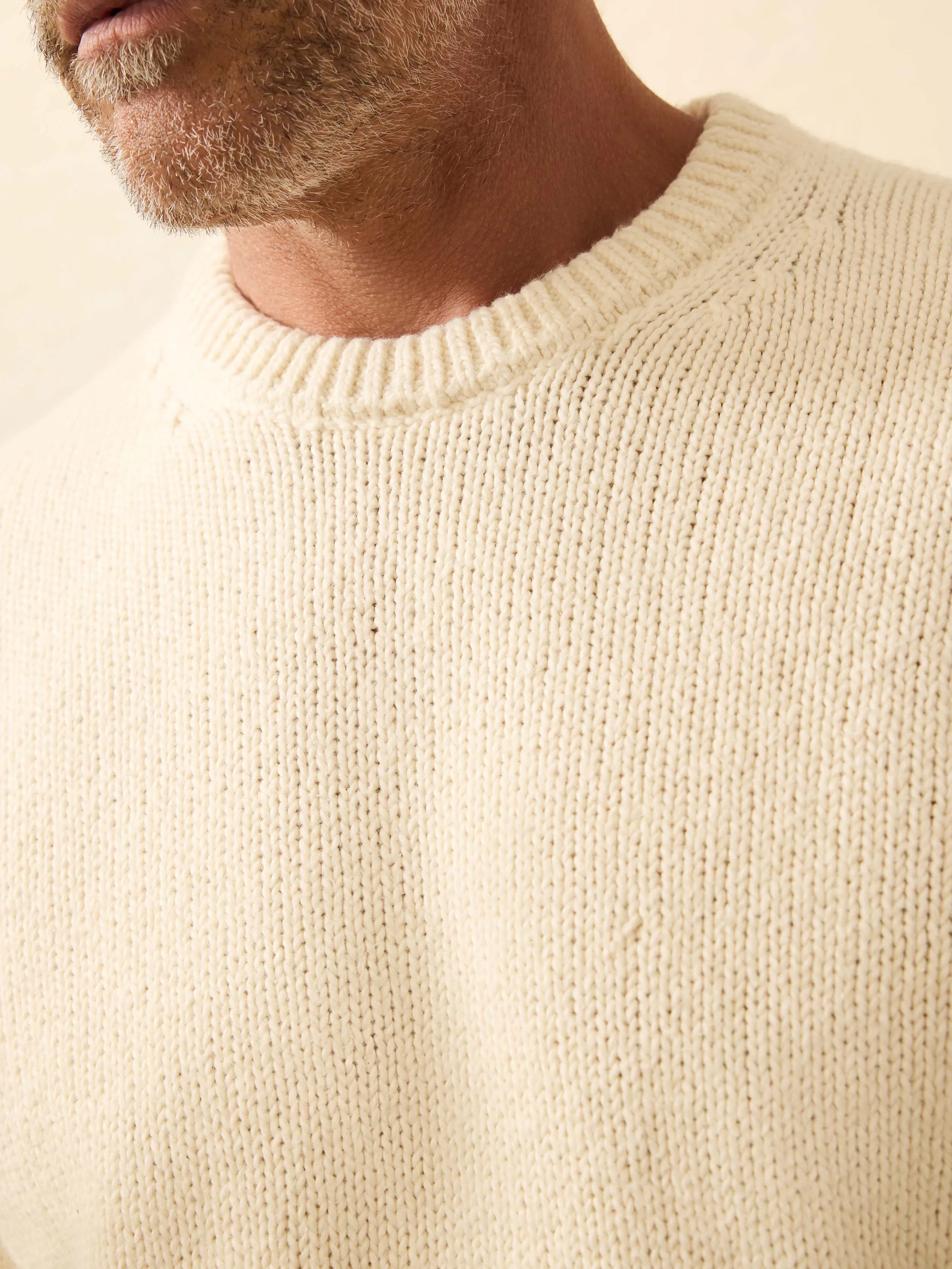 Heirloom Cotton Crewneck Sweater - Bone sold by Faherty product image thumbnail 2