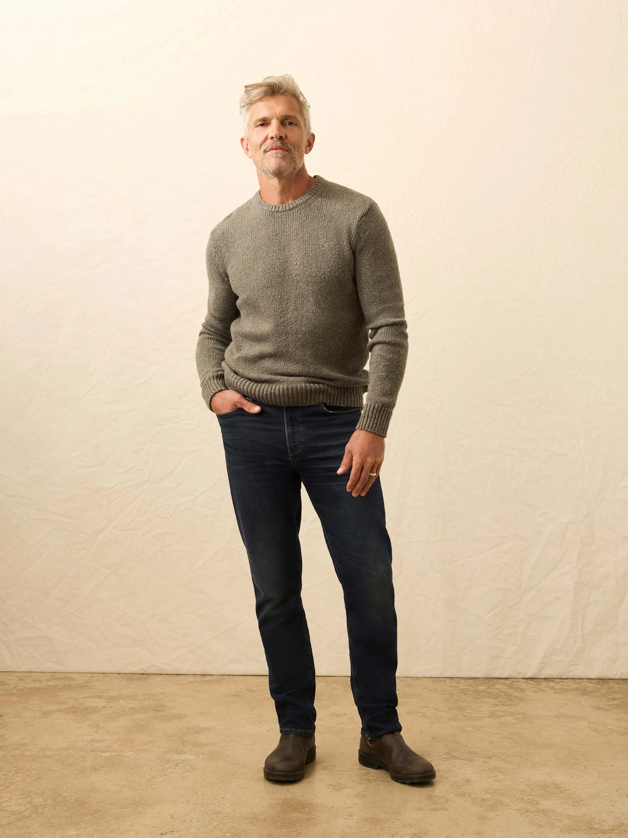 Heirloom Cotton Crewneck Sweater - Olive Cove sold by Faherty product image thumbnail 3