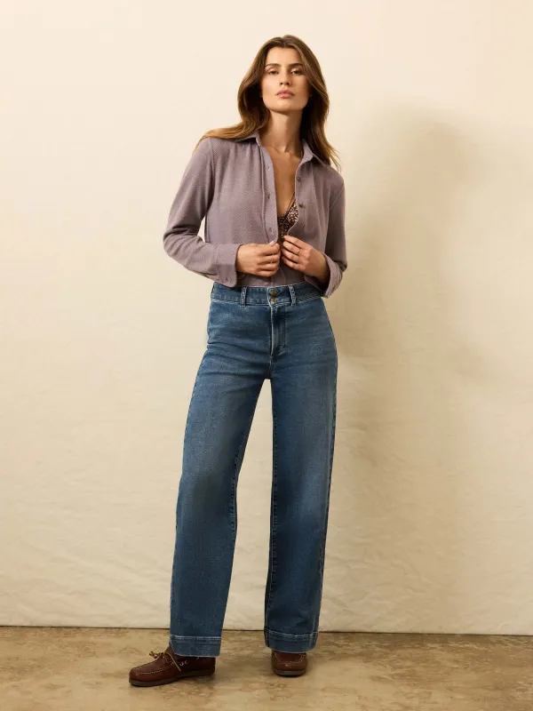 Stretch Terry Sailor Trouser - Bayshore Wash sold by Faherty