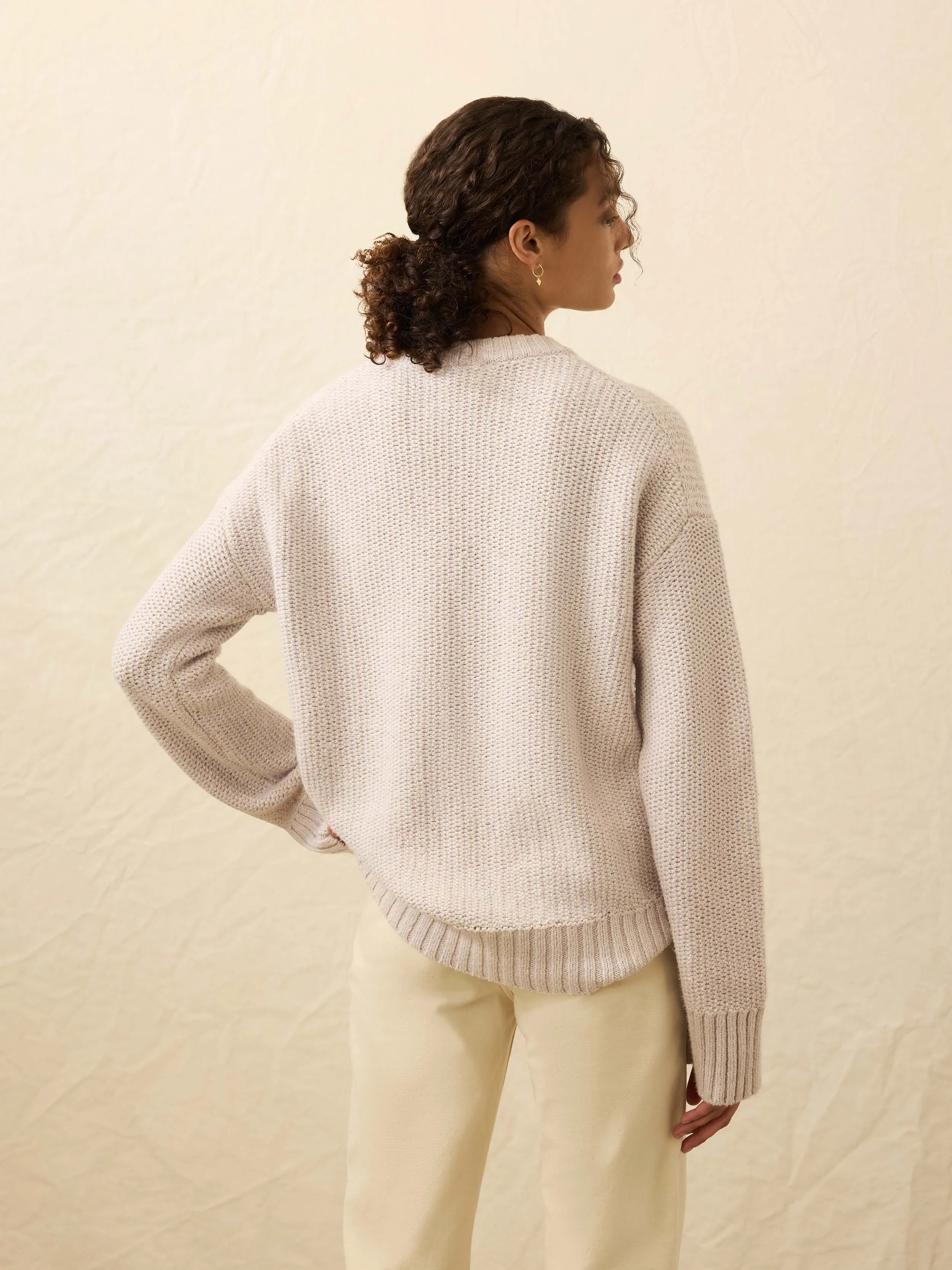 Heirloom Cotton Relaxed Crew - Seafog Stripe sold by Faherty product image thumbnail 4