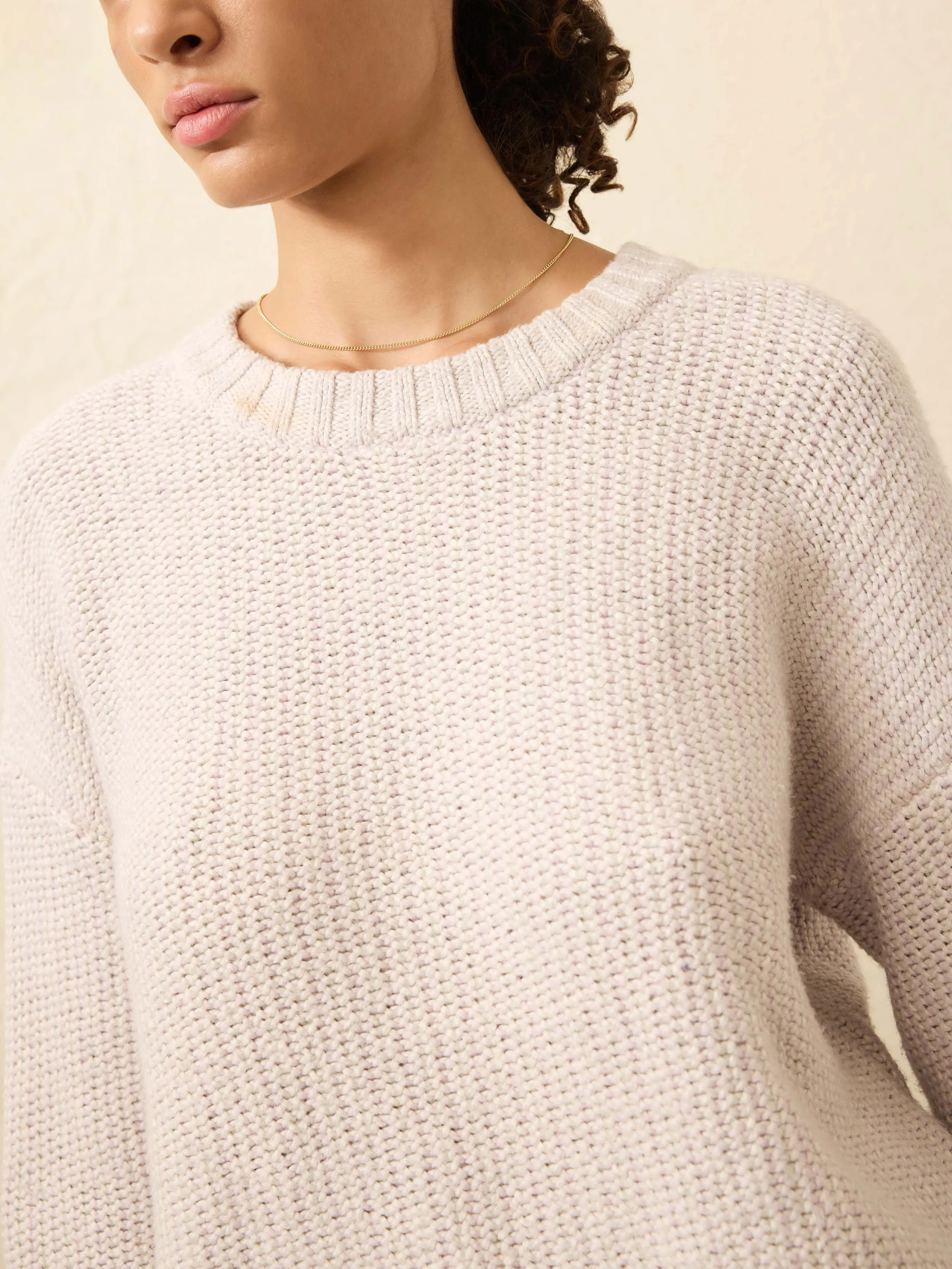 Heirloom Cotton Relaxed Crew - Seafog Stripe sold by Faherty product image thumbnail 2