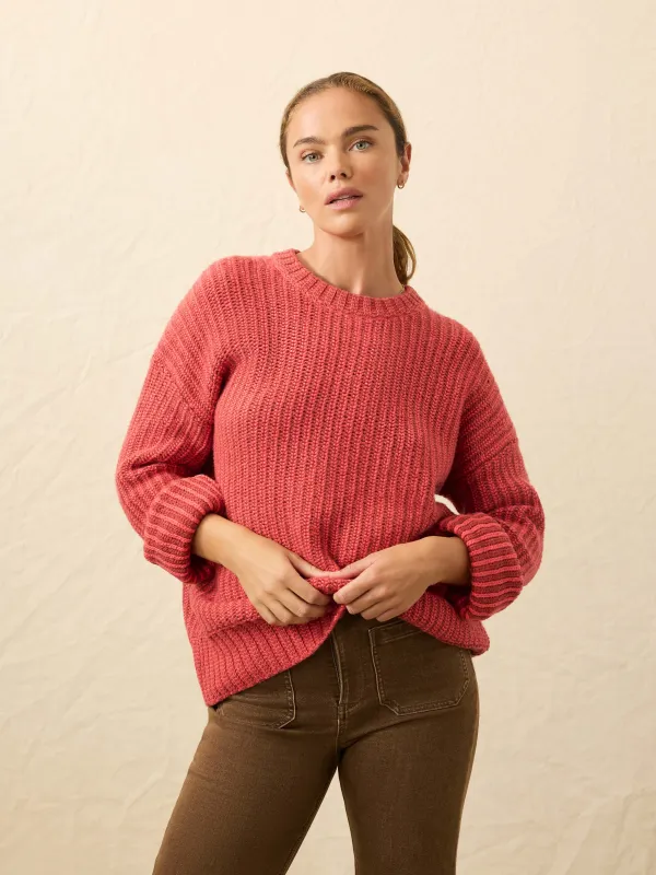 Heirloom Cotton Relaxed Crew - Dubarry Stripe sold by Faherty