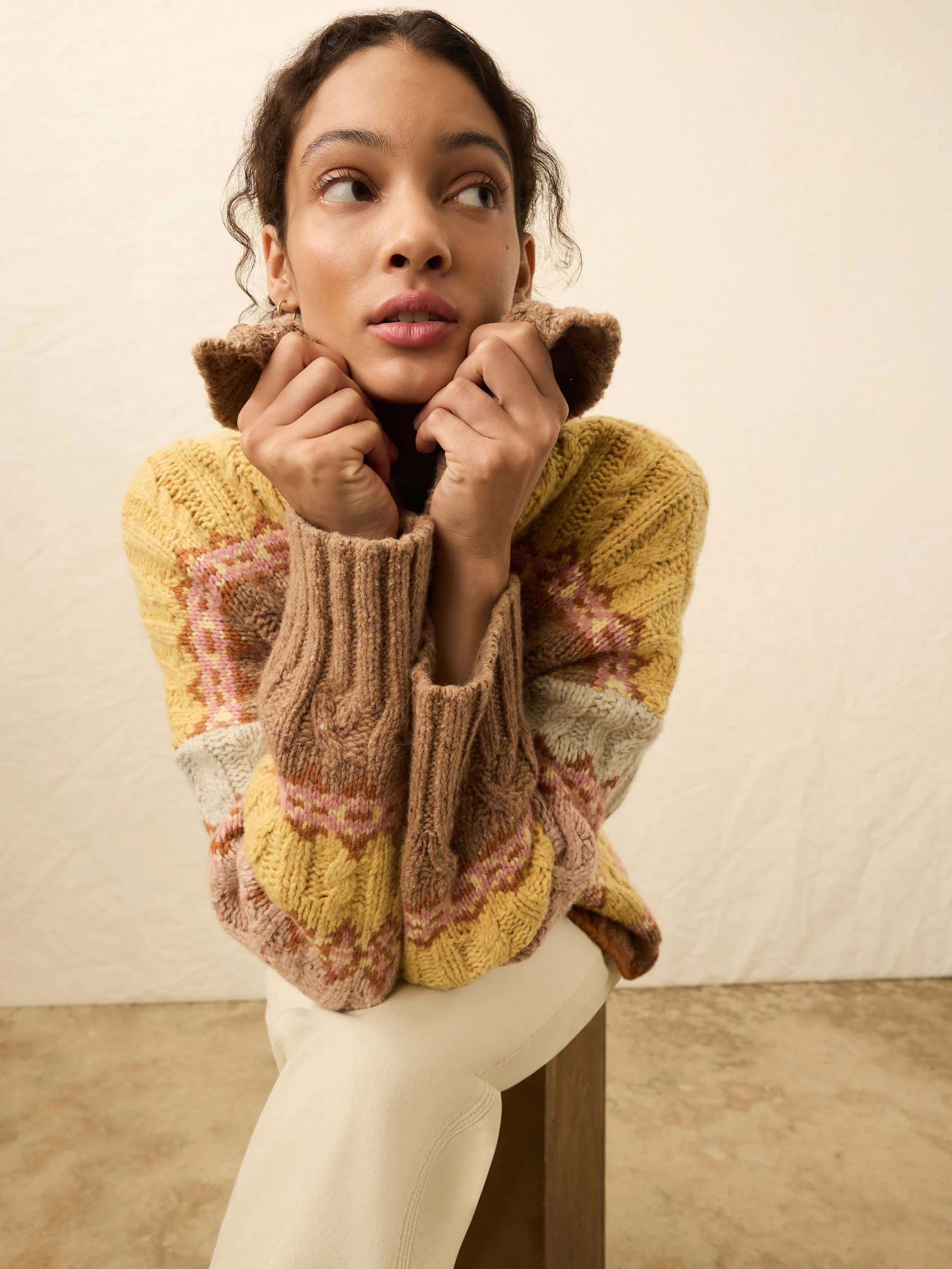 Highland Fairisle Cardigan - Lakeside Fairisle Haze sold by Faherty product image thumbnail 5