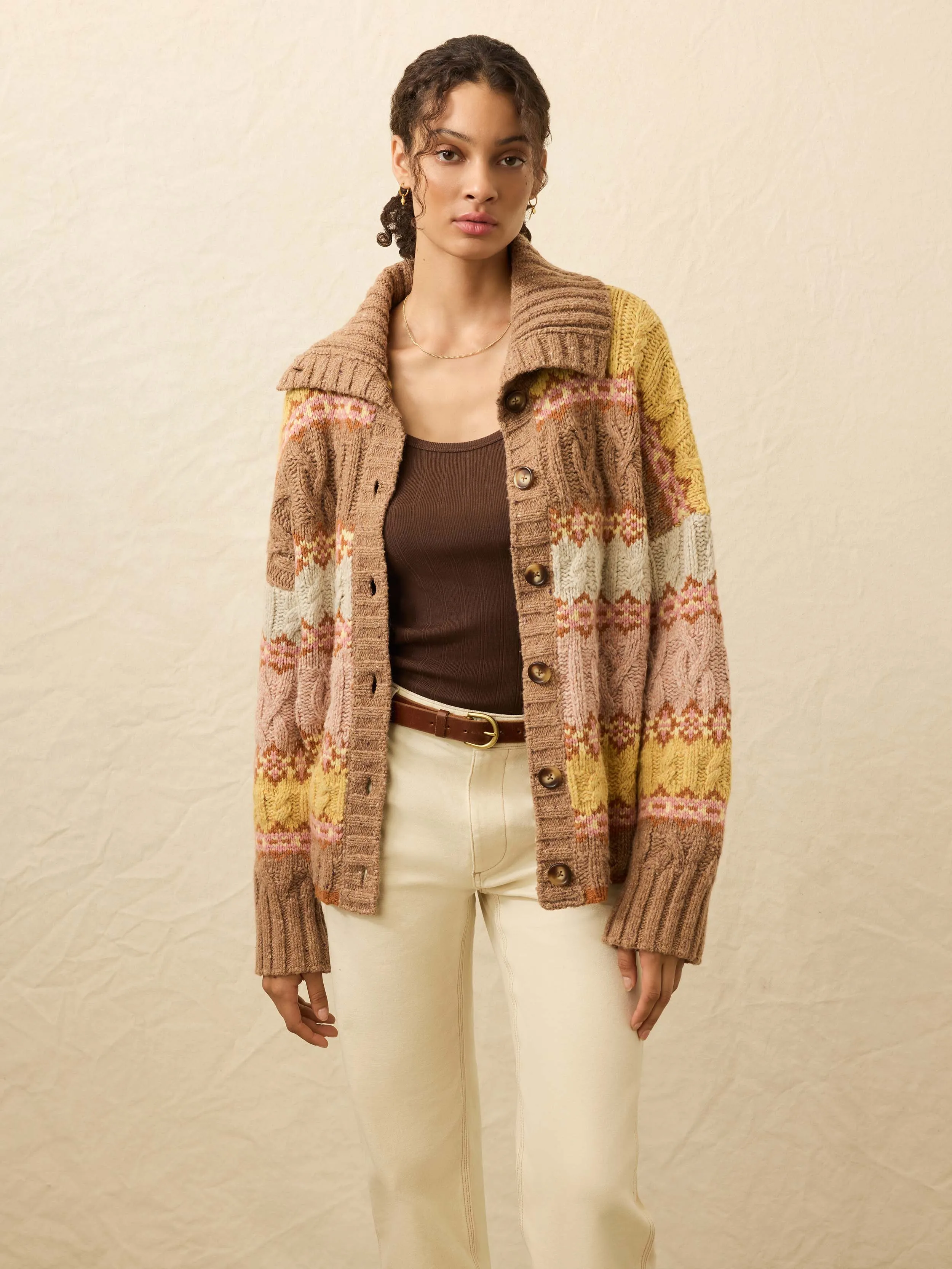 Highland Fairisle Cardigan - Lakeside Fairisle Haze sold by Faherty