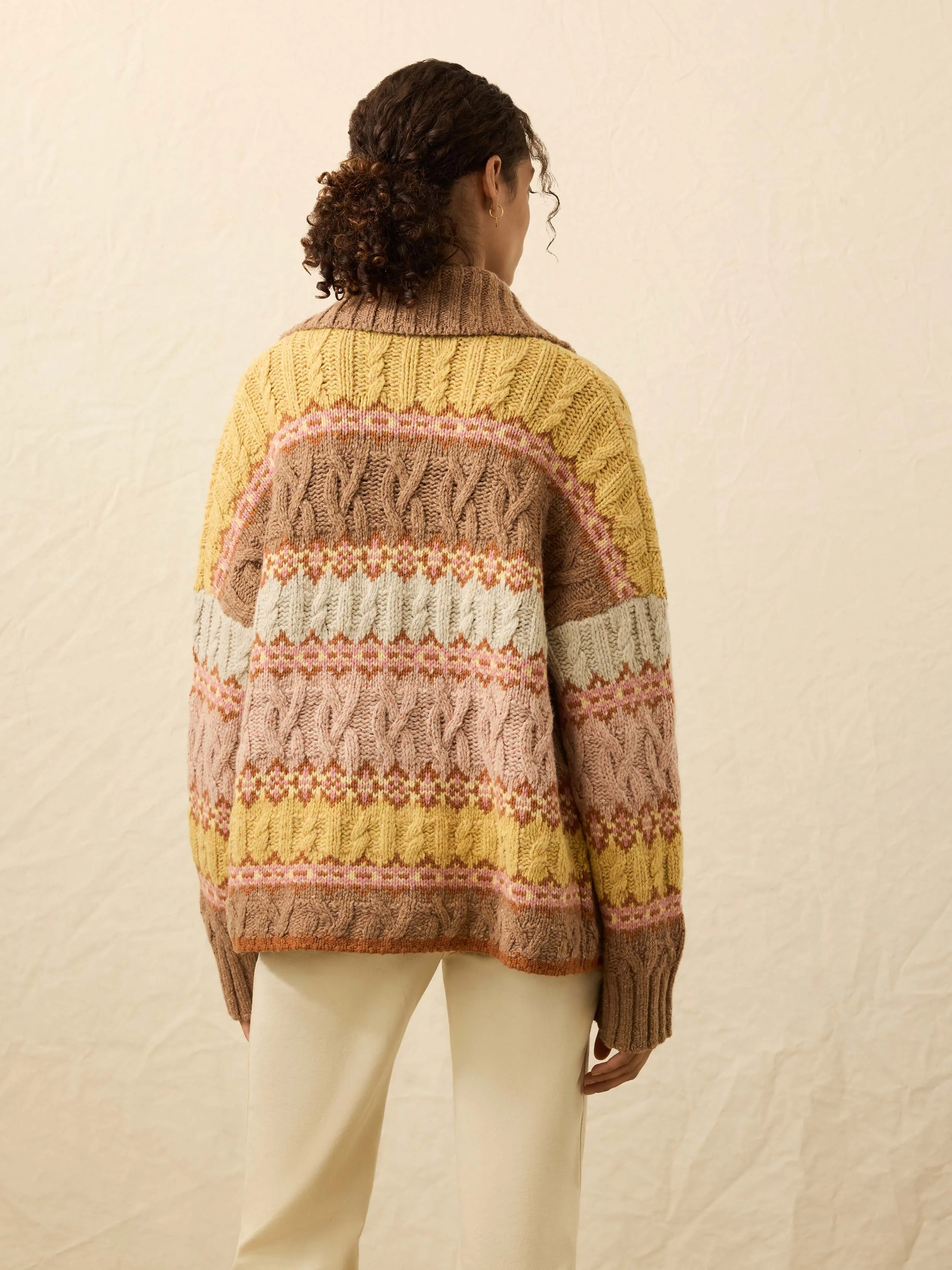 Highland Fairisle Cardigan - Lakeside Fairisle Haze sold by Faherty product image thumbnail 4