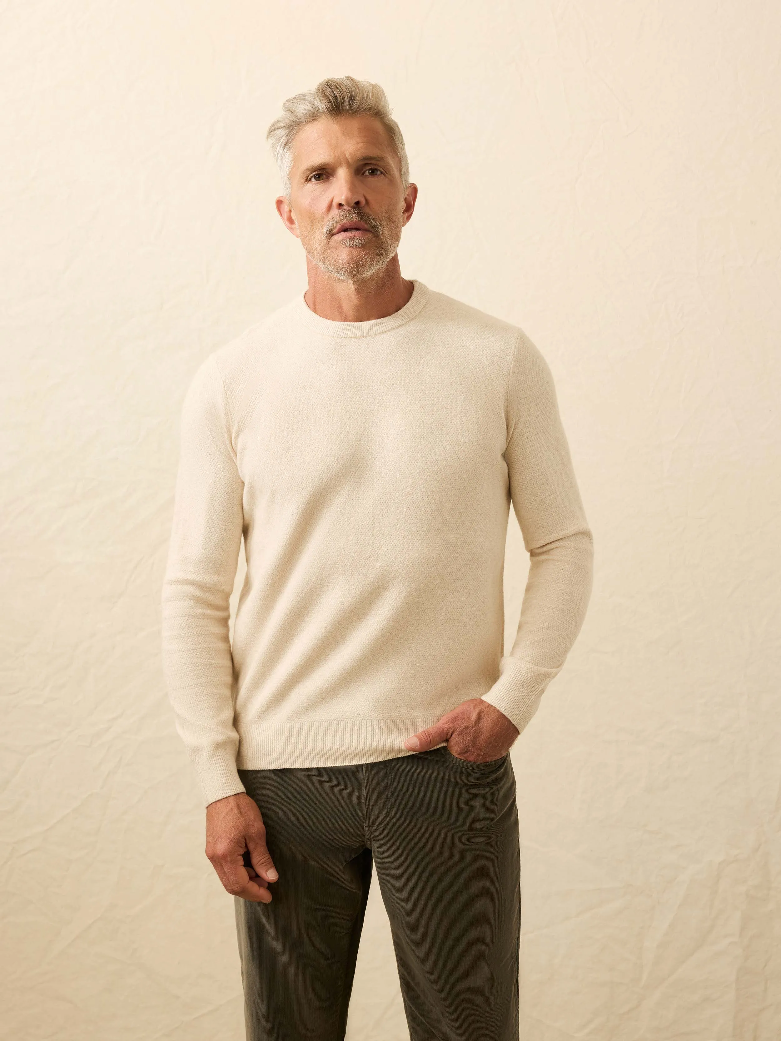 Jackson Crew Sweater - Ivory Sky Feeder sold by Faherty product image thumbnail 3