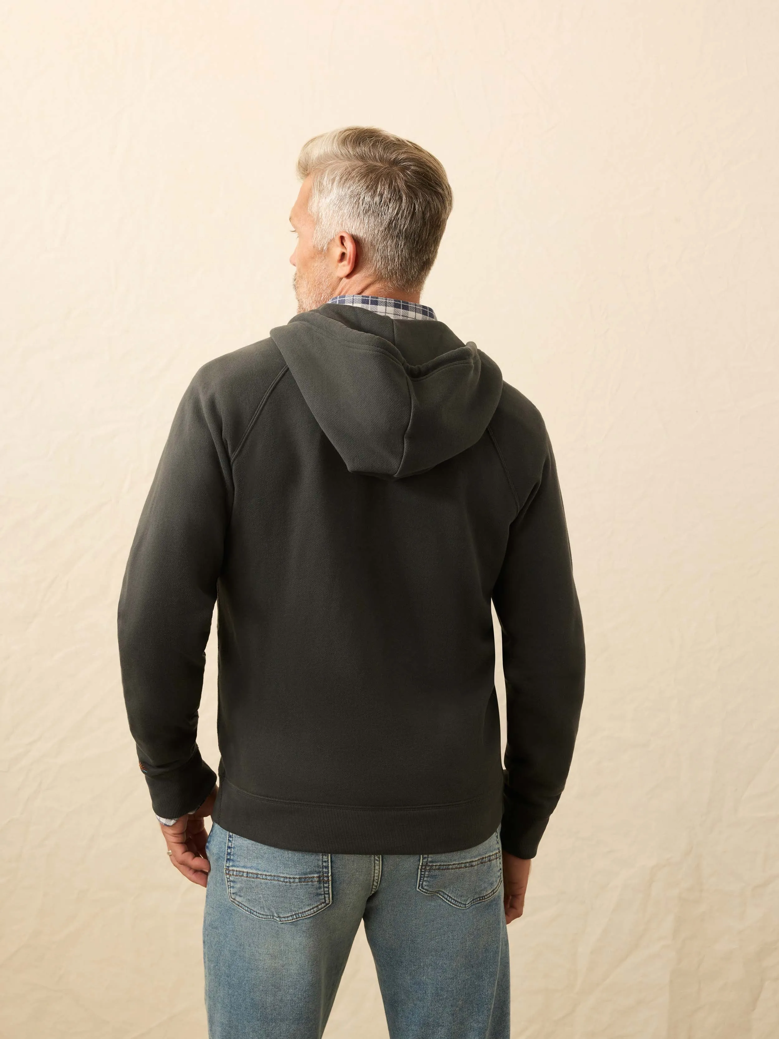 High Standard Fleece Zip Hoodie - Mountain Black sold by Faherty product image thumbnail 5