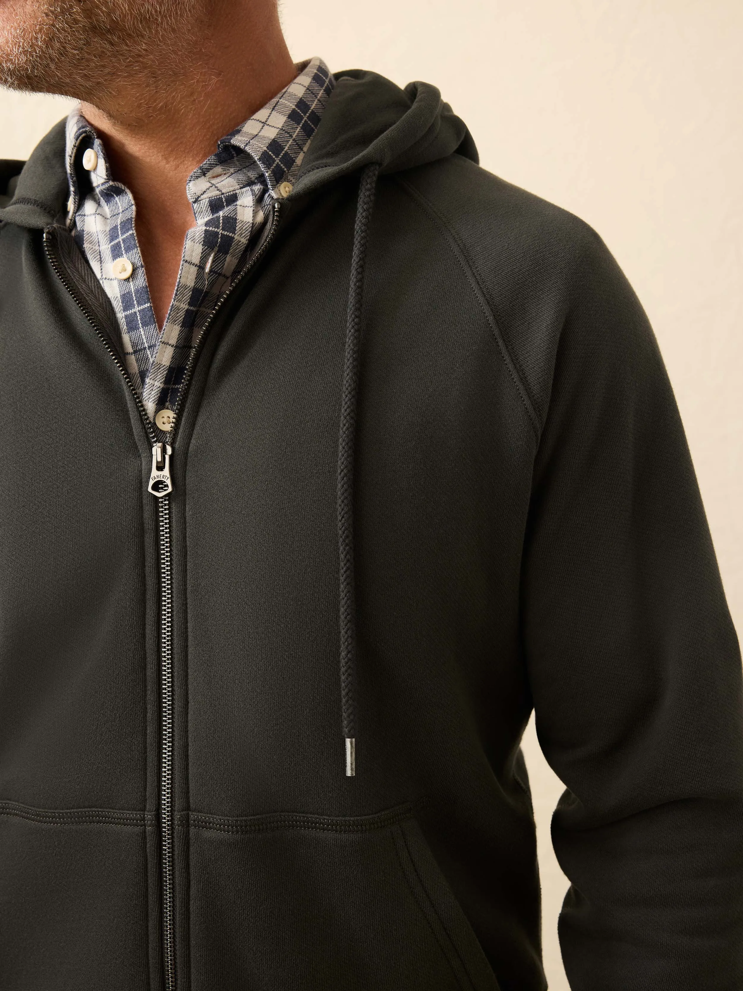 High Standard Fleece Zip Hoodie - Mountain Black sold by Faherty product image thumbnail 2