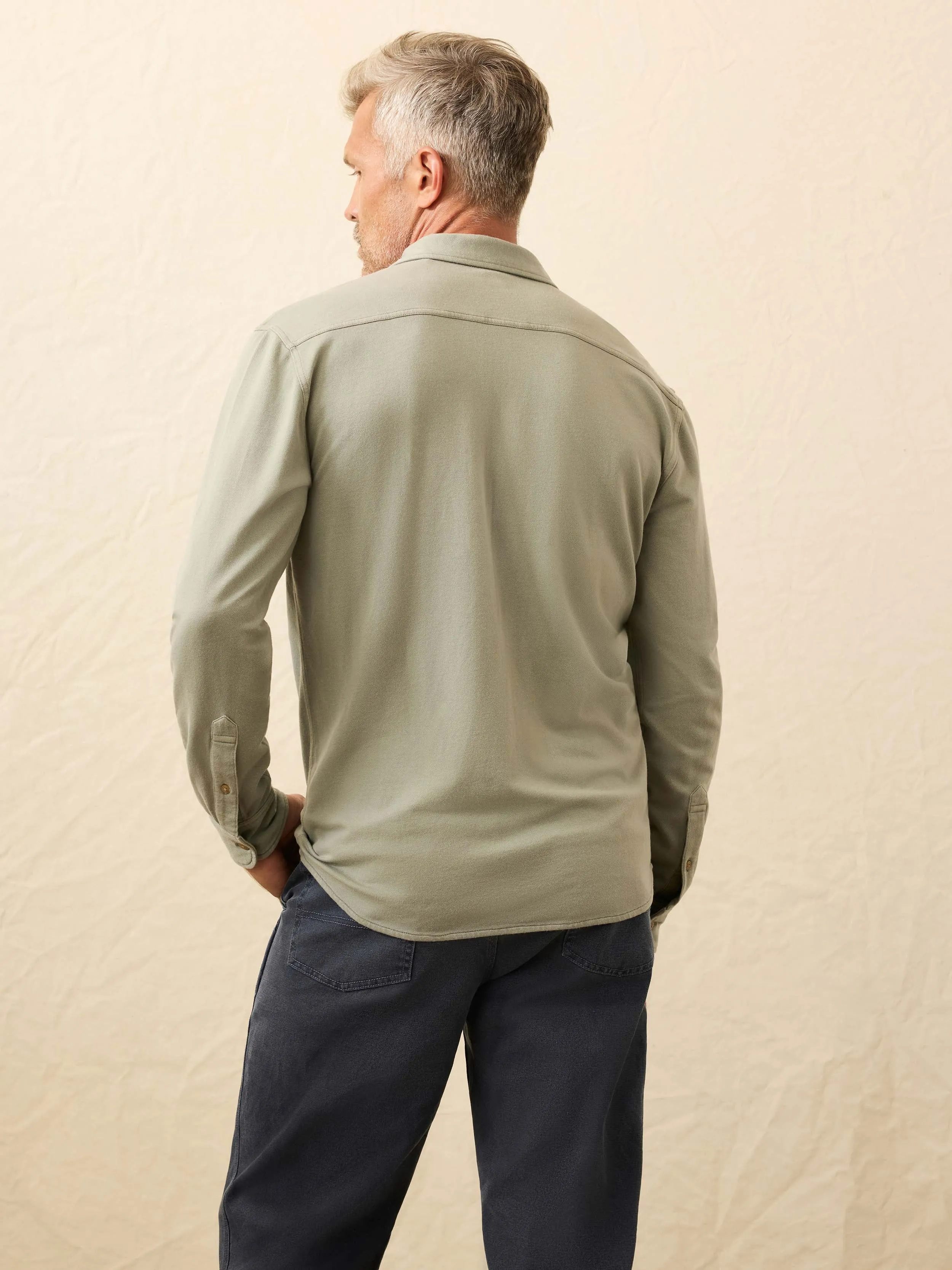 Field Knit Shirt - Coastal Sage sold by Faherty product image thumbnail 5