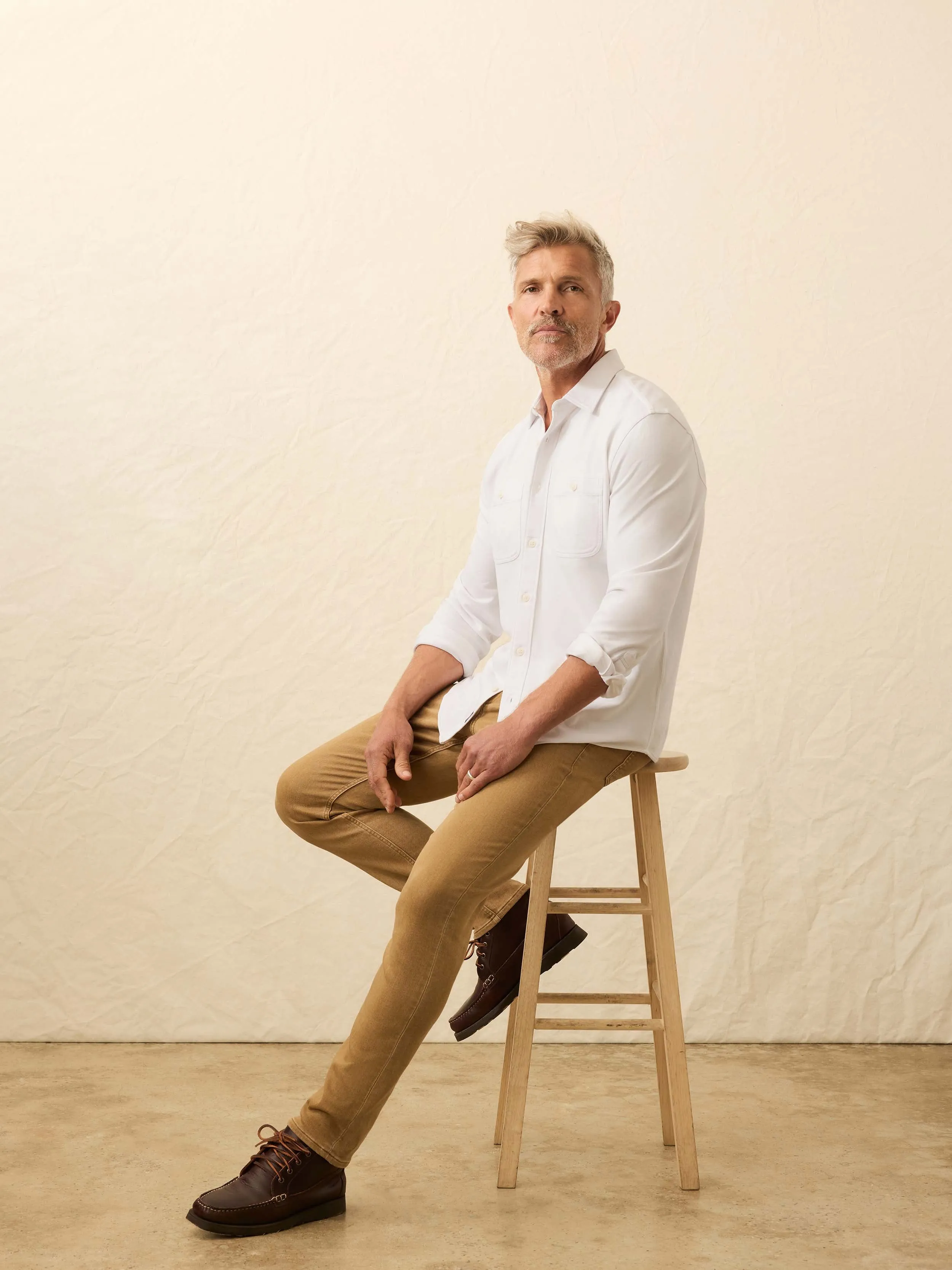 Field Knit Shirt - Pure White sold by Faherty product image thumbnail 3