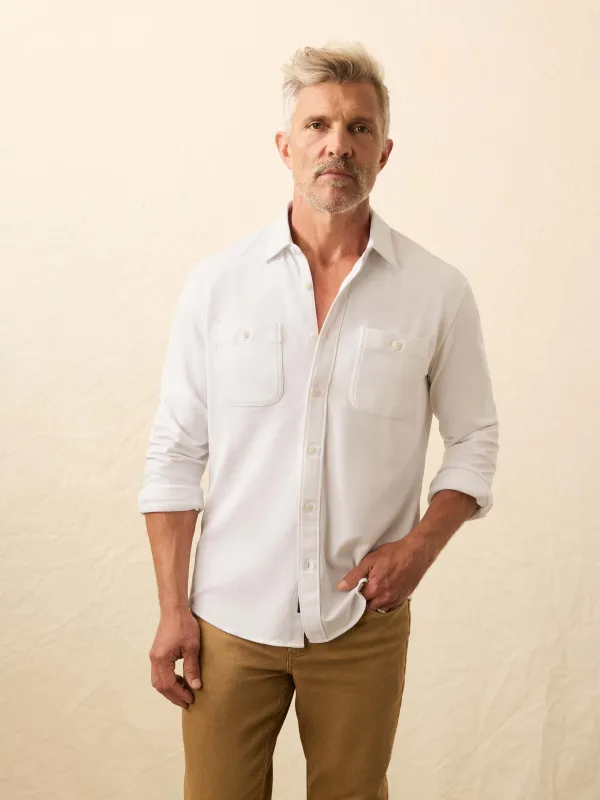 Field Knit Shirt - Pure White sold by Faherty