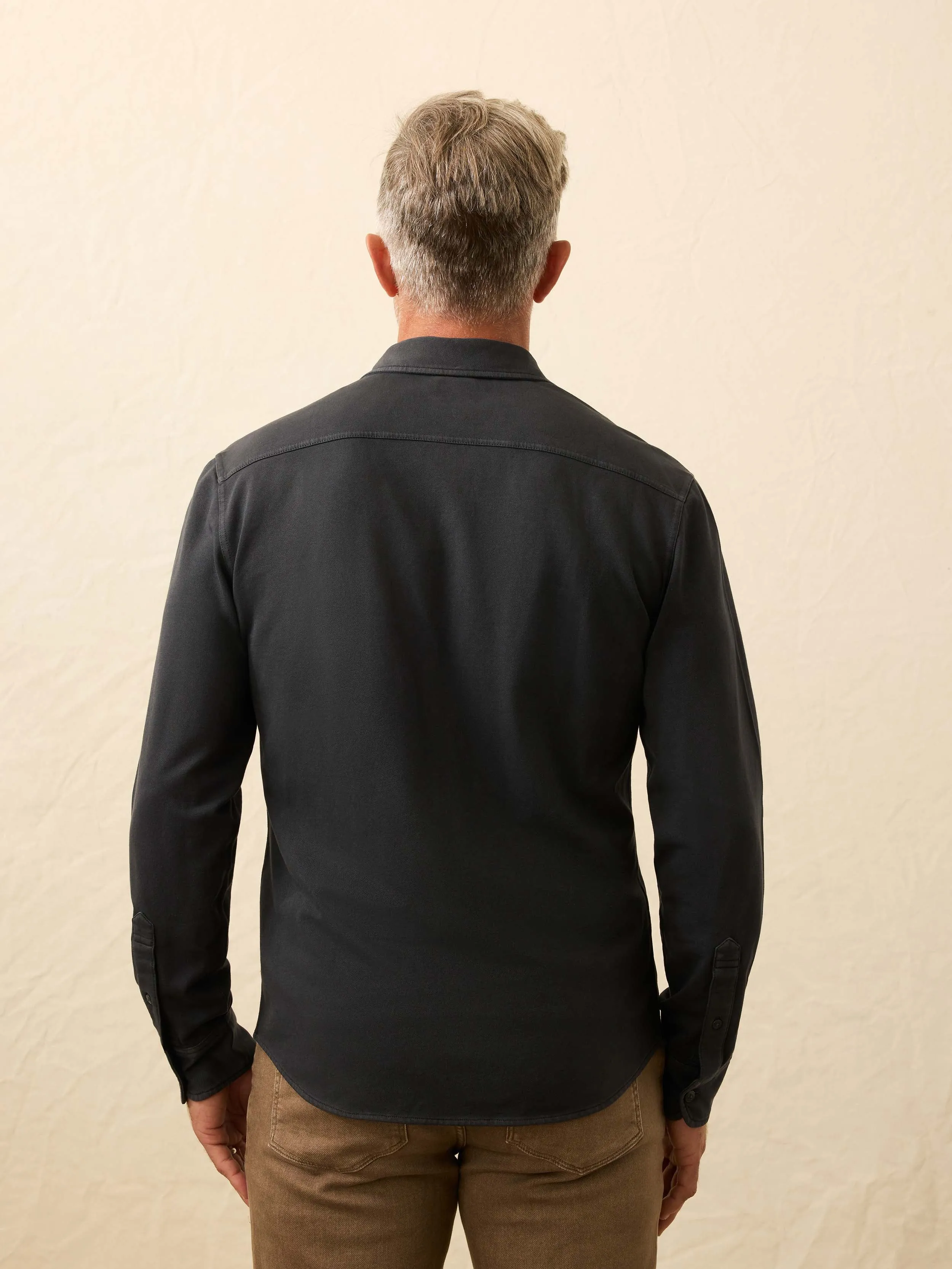 Field Knit Shirt - Washed Charcoal sold by Faherty product image thumbnail 4