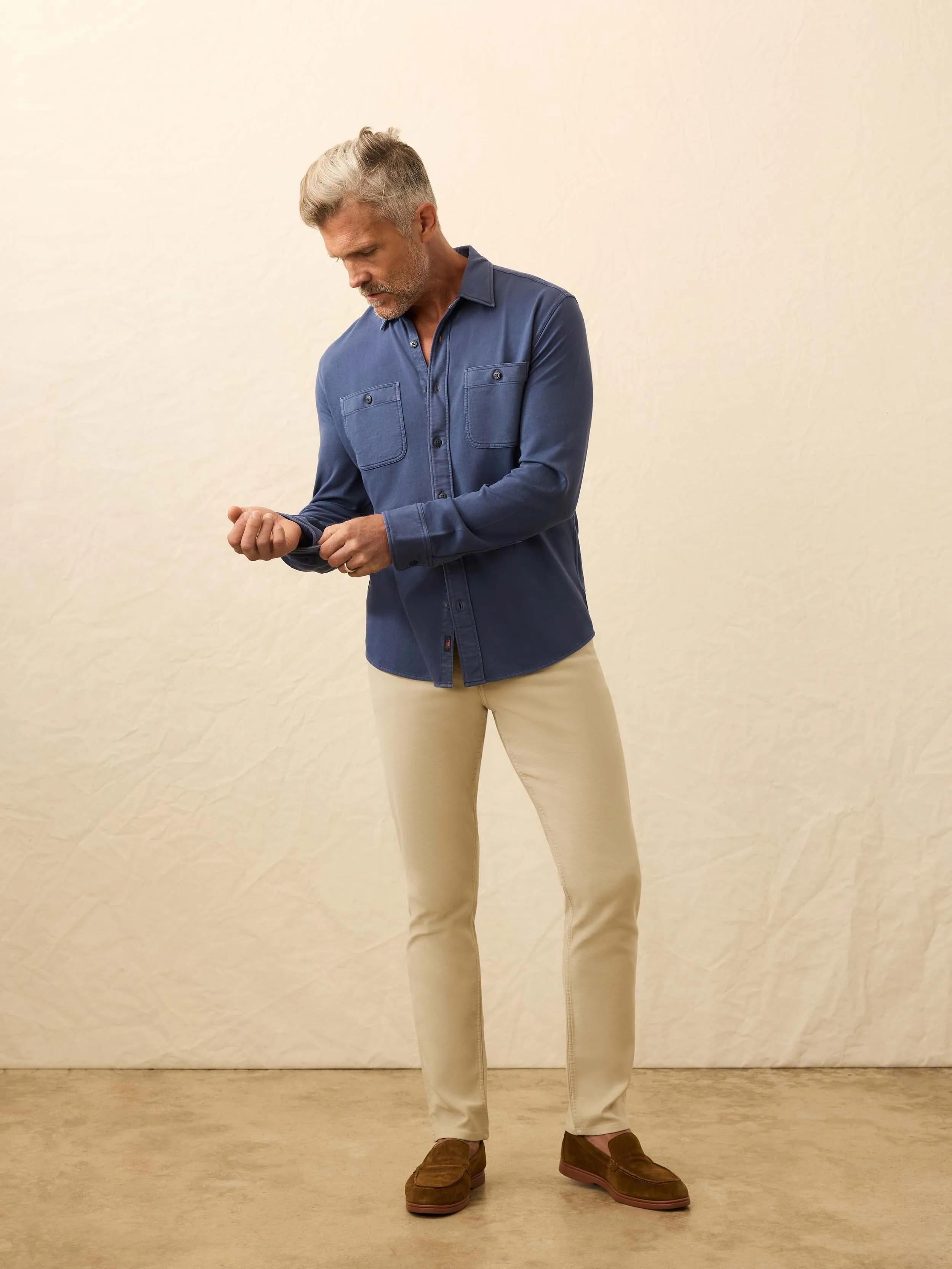 Field Knit Shirt - Blue Nights sold by Faherty