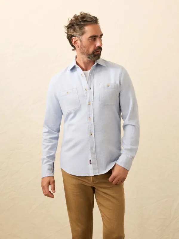 Heirloom Portuguese Flannel Shirt- Amorosa Blue sold by Faherty